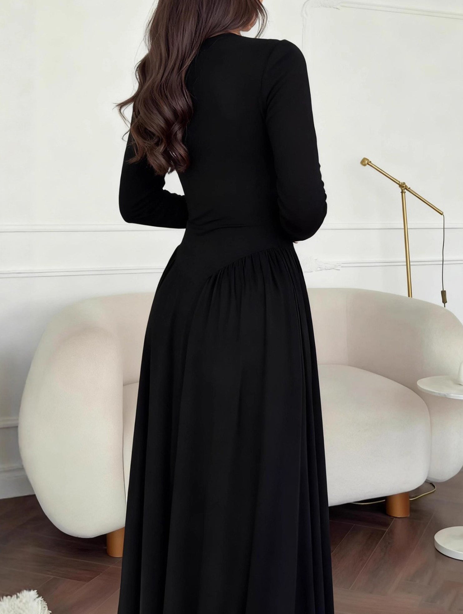 Anna-Berg | Solid U Neck Fit Dress