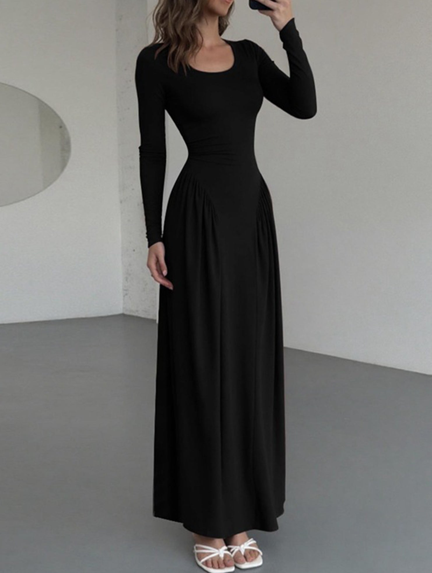Anna-Berg | Solid U Neck Fit Dress