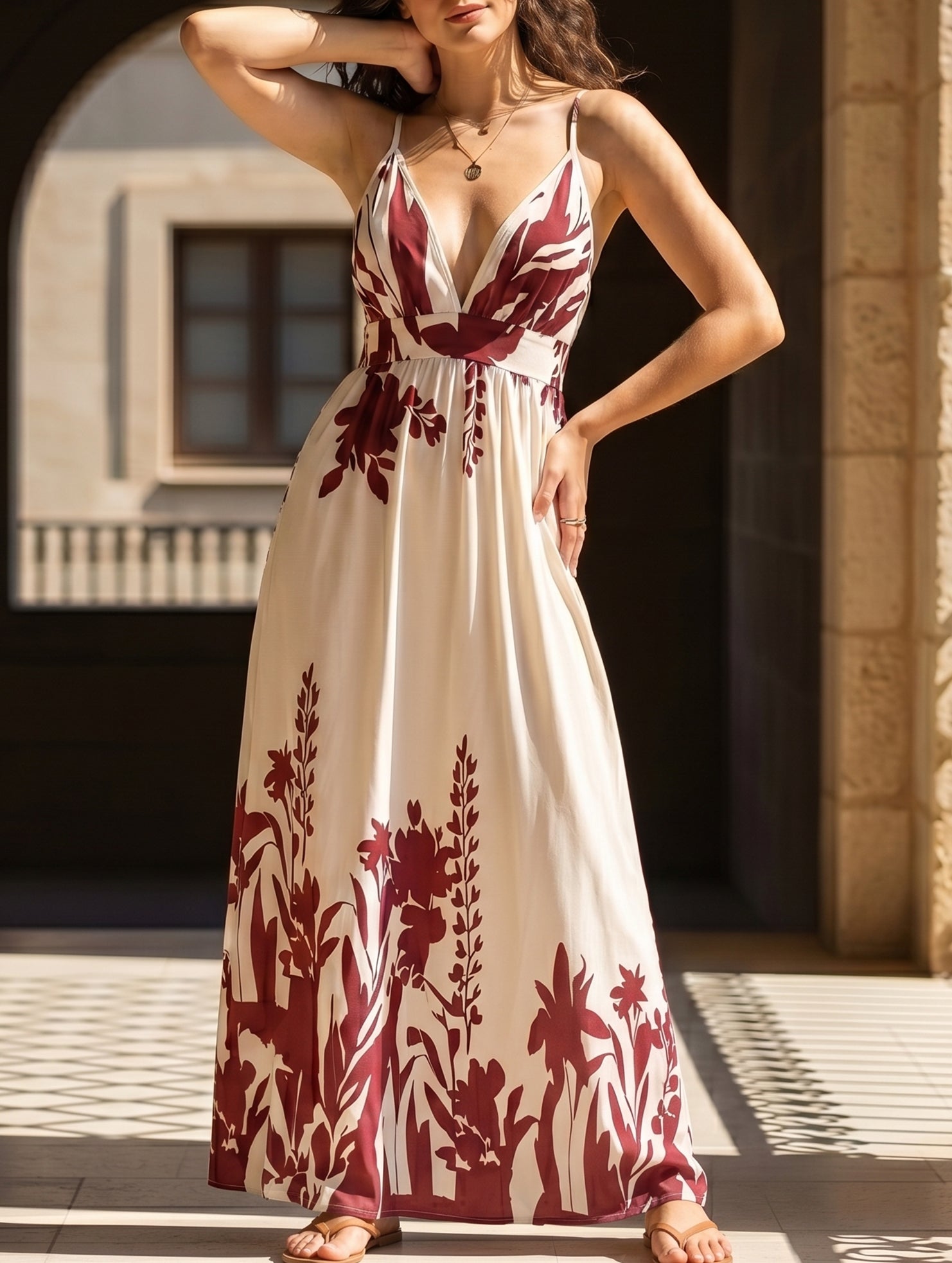 Anna-Berg | Floral Print Backless Cami Dress