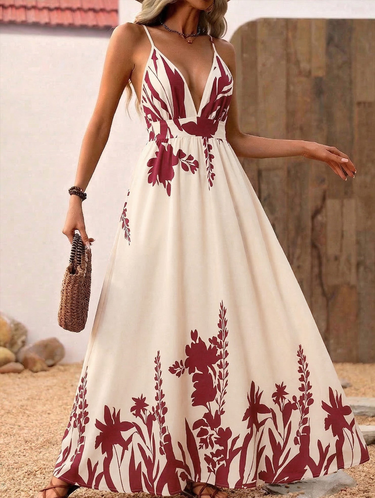 Anna-Berg | Floral Print Backless Cami Dress