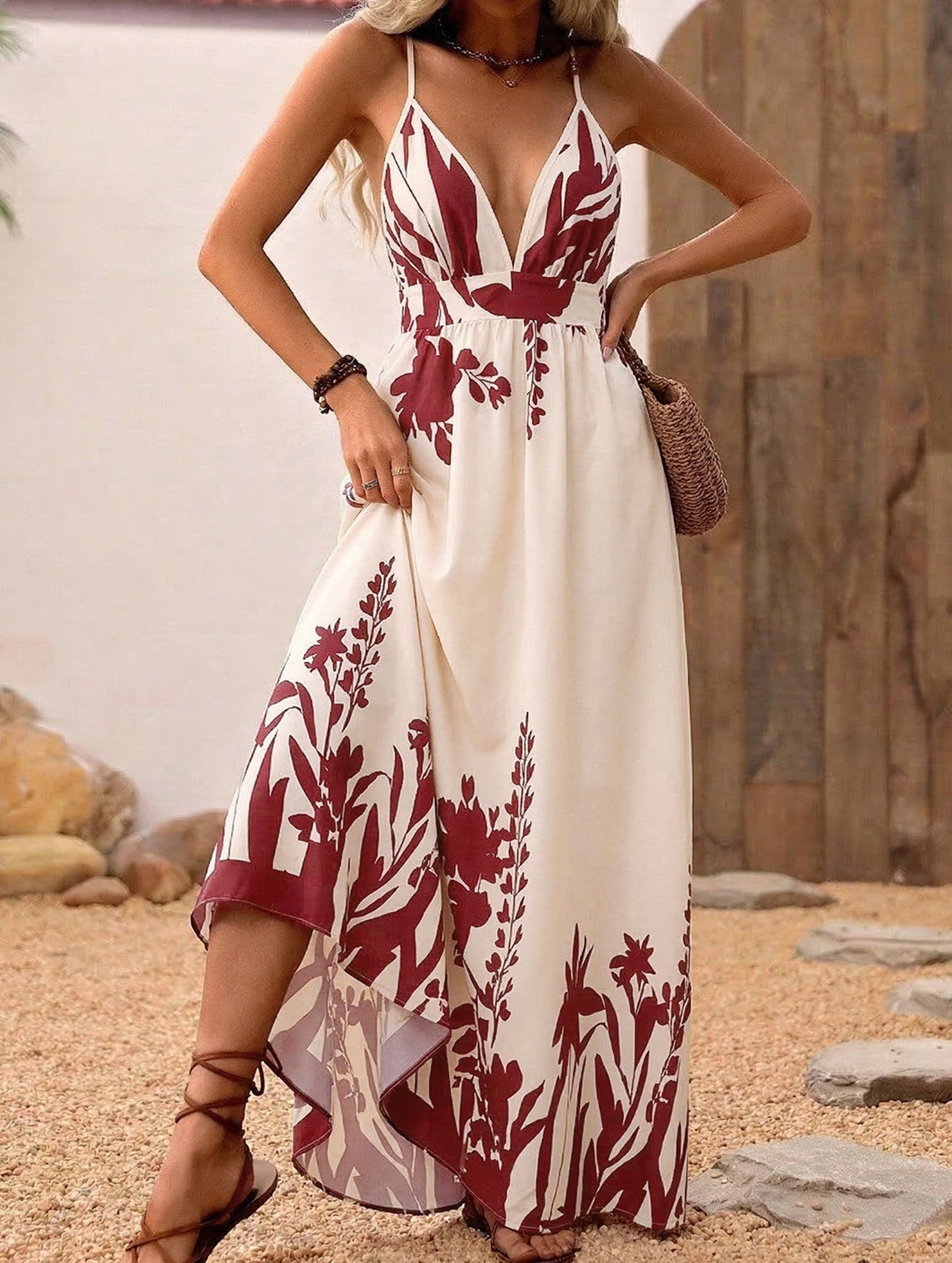 Anna-Berg | Floral Print Backless Cami Dress