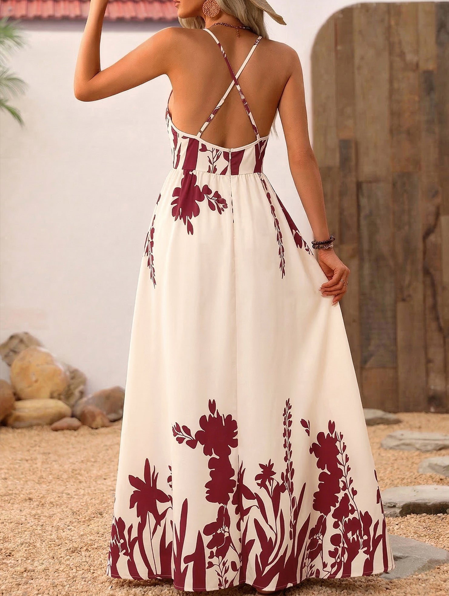 Anna-Berg | Floral Print Backless Cami Dress