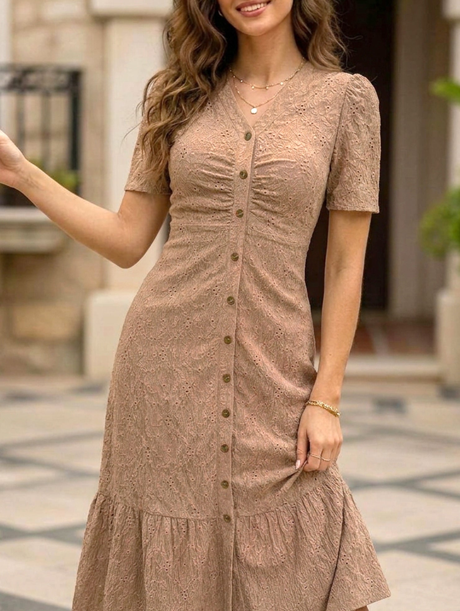 Anna-Berg | Doll Collar Short Sleeve Dress