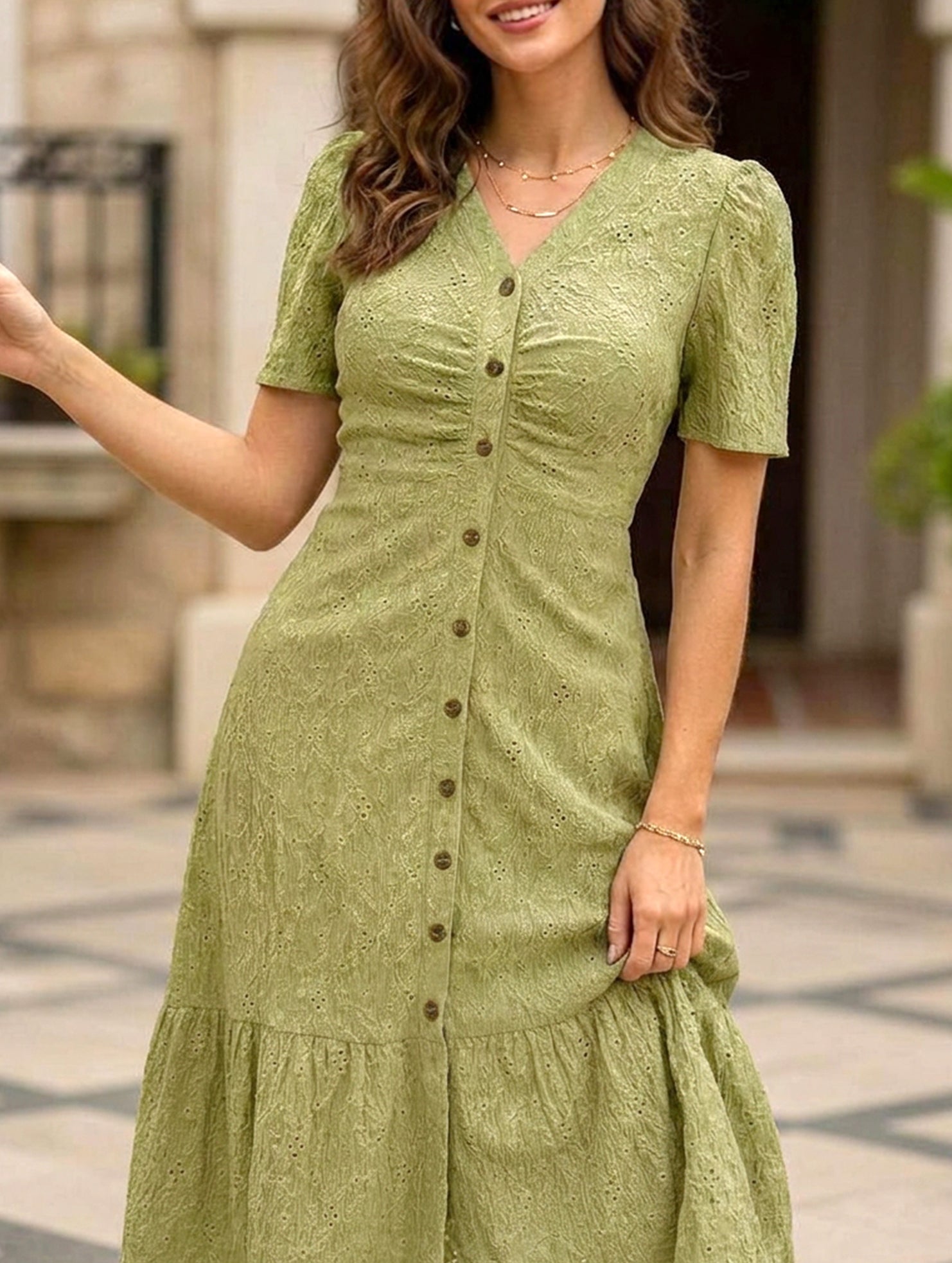 Anna-Berg | Doll Collar Short Sleeve Dress