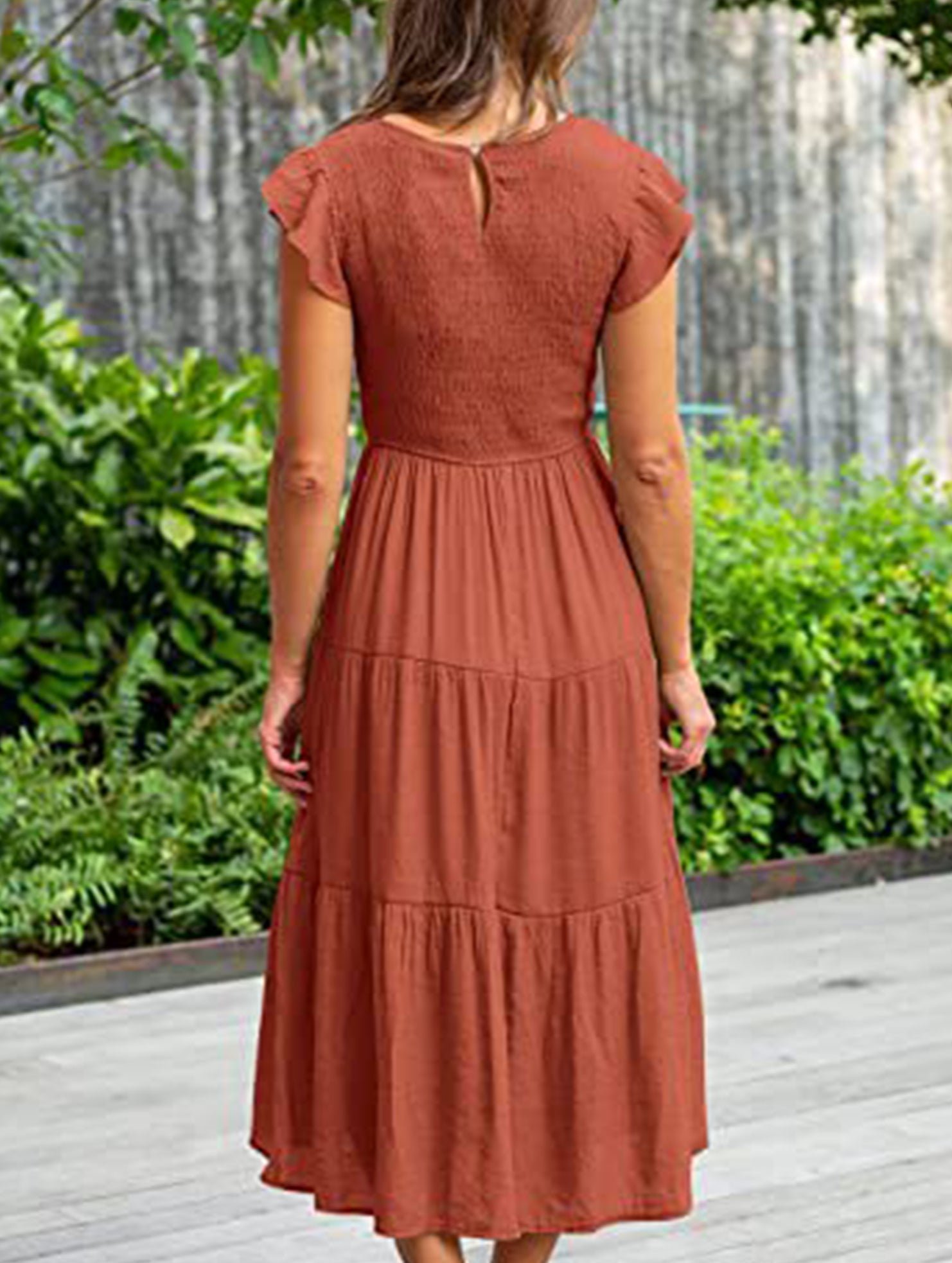 Anna-Berg | Solid Color Cross-Border Sleeved Dress