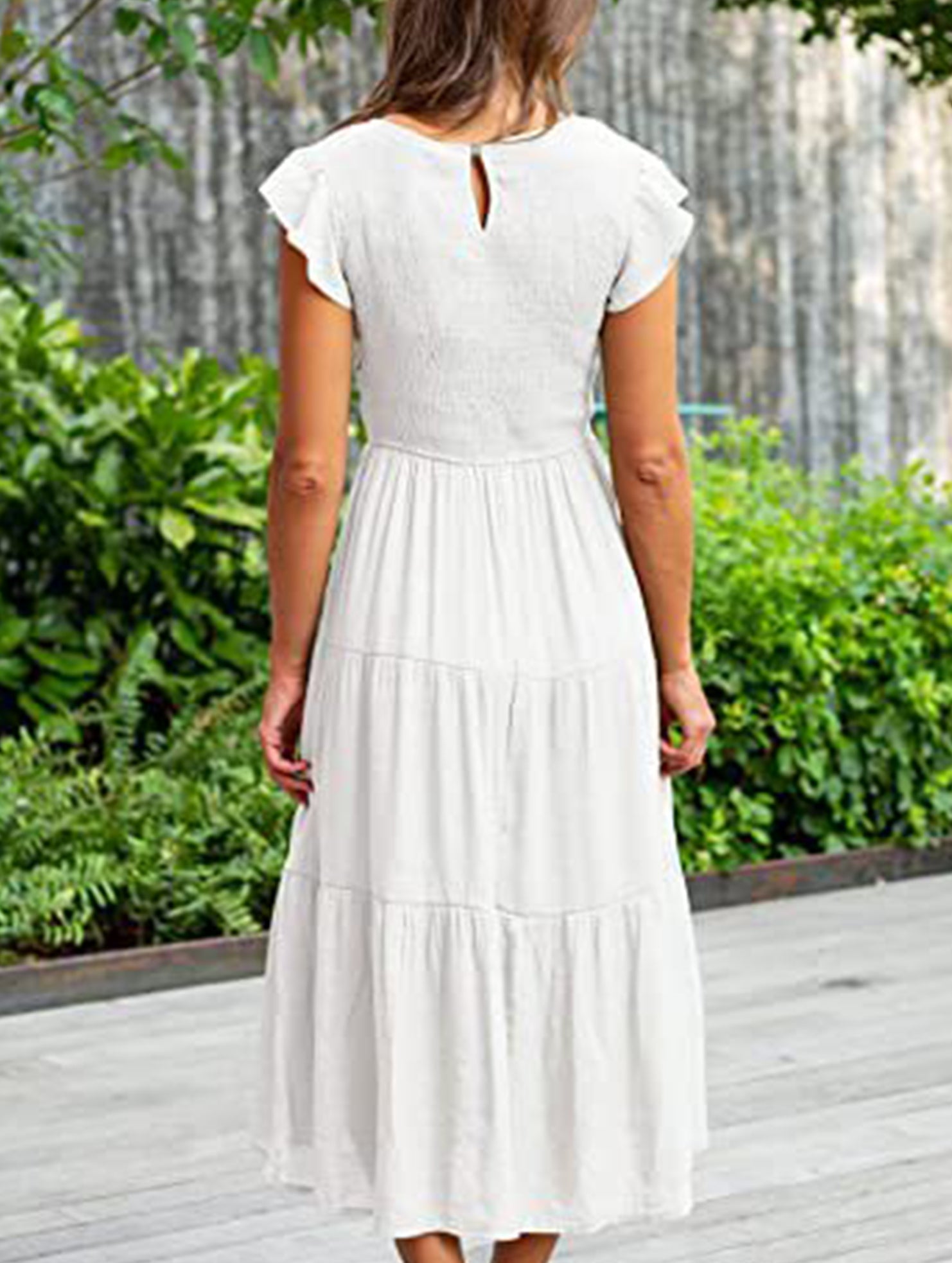 Anna-Berg | Solid Color Cross-Border Sleeved Dress