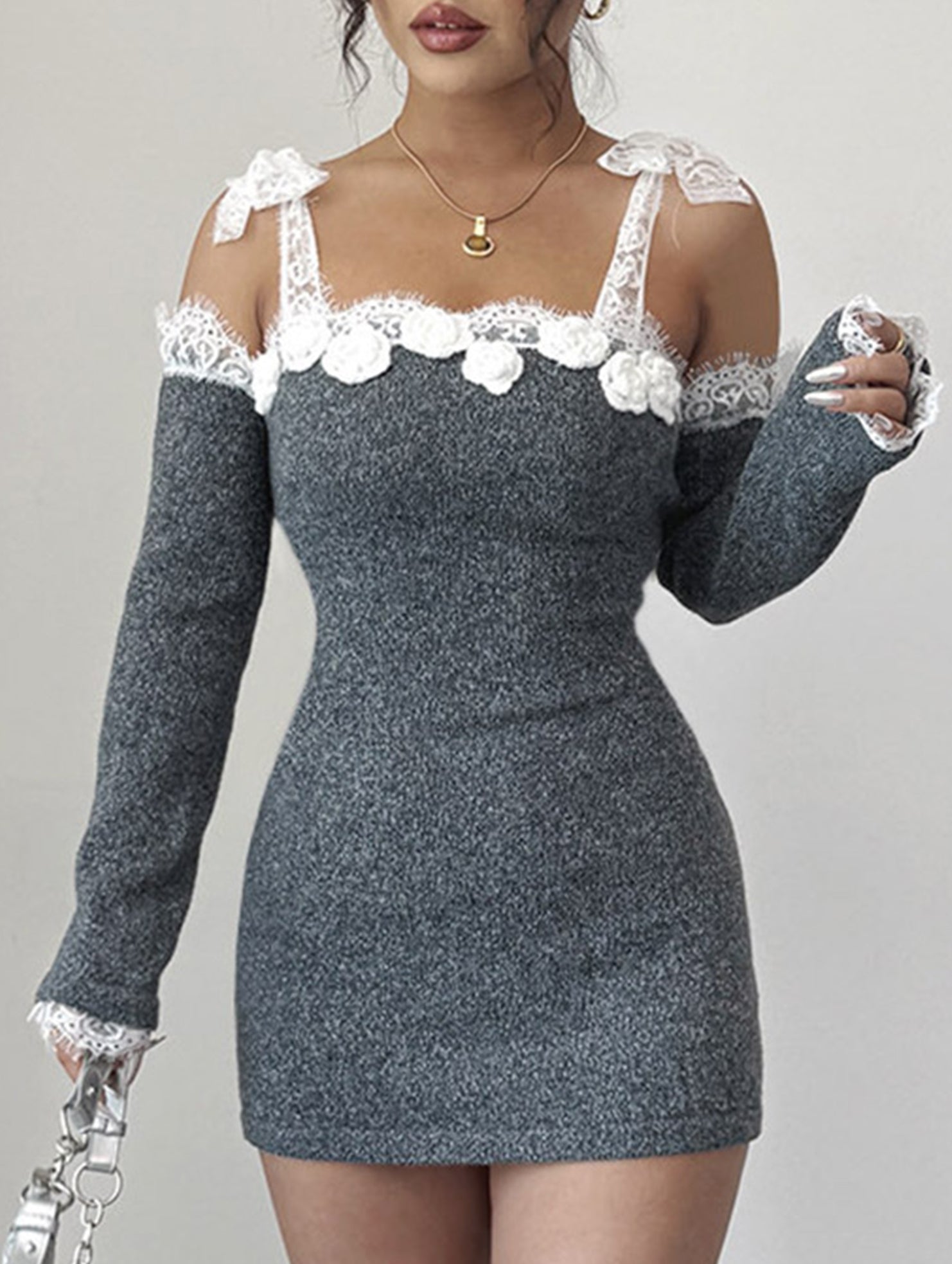 Anna-Berg | Spliced Hand-Crocheted One-Shoulder Dress