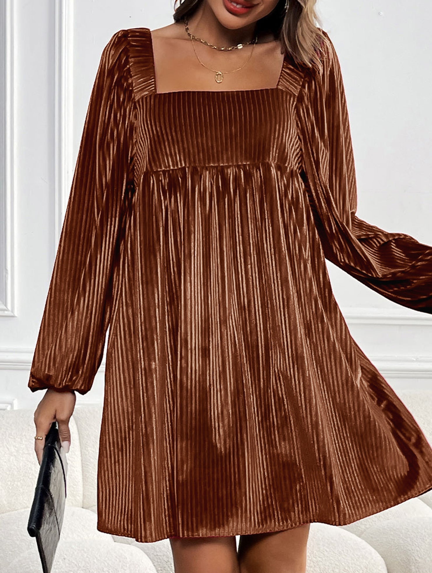 Anna-Berg | Loose Square Neck Halter Dress