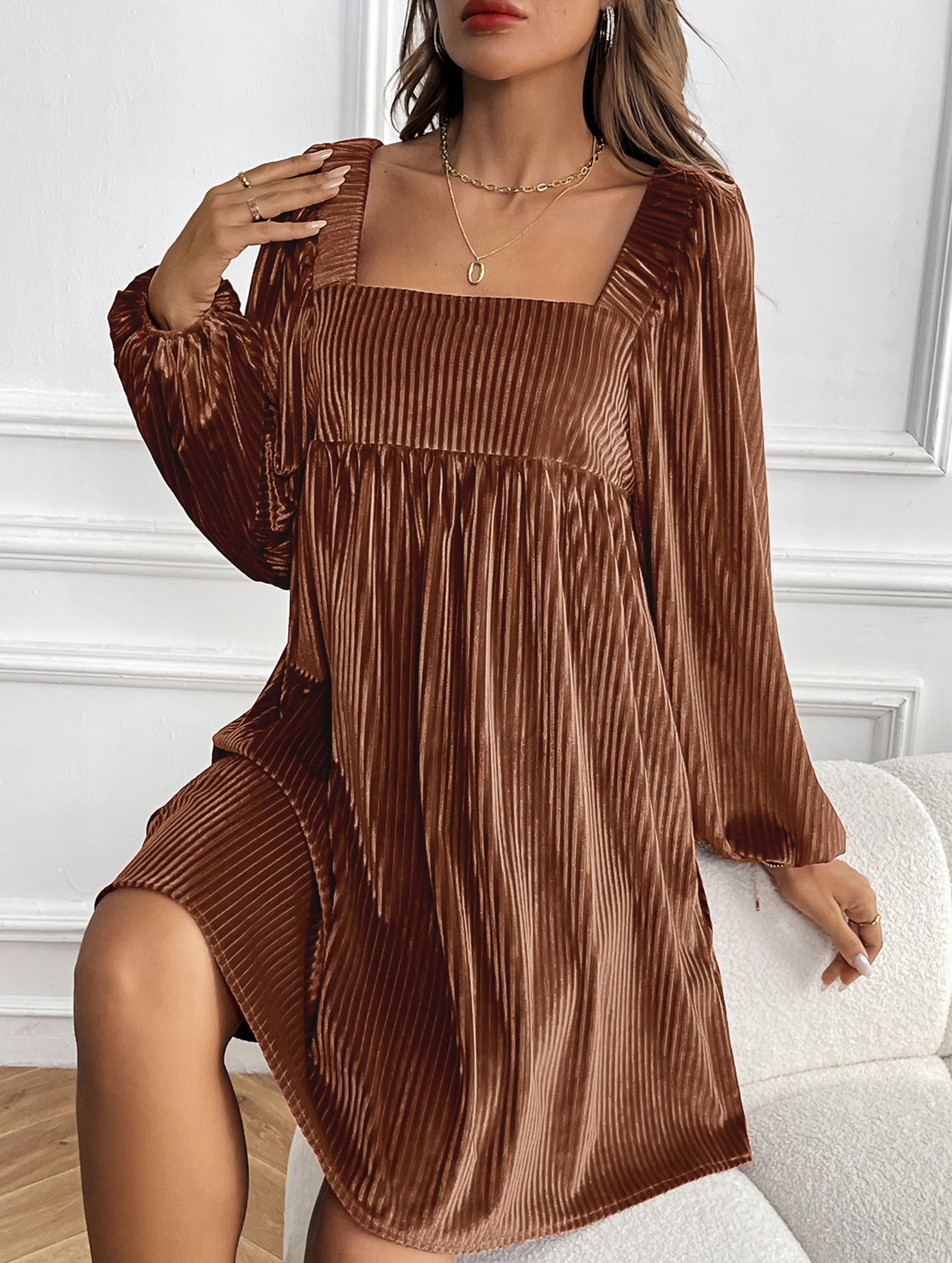 Anna-Berg | Loose Square Neck Halter Dress