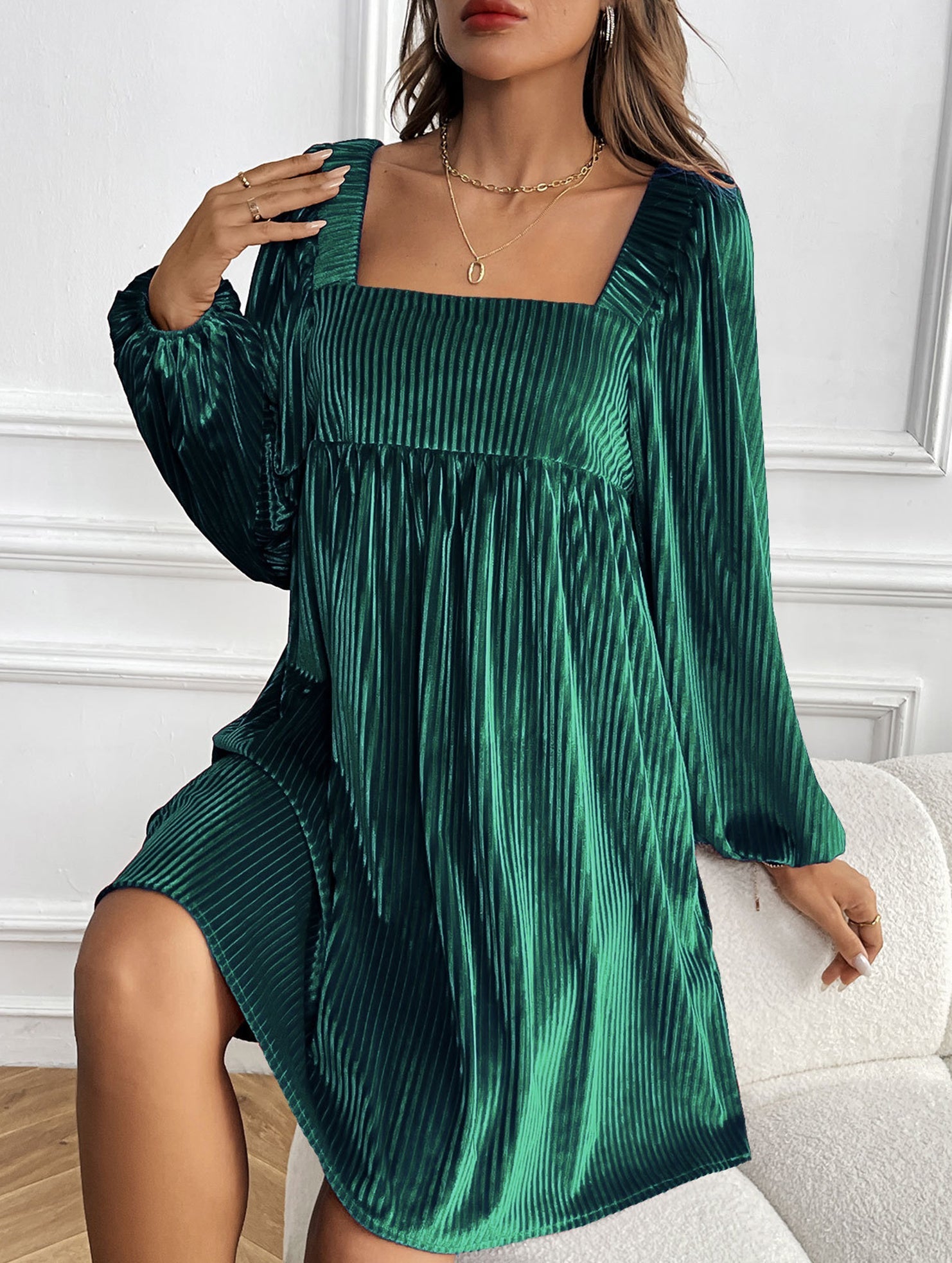 Anna-Berg | Loose Square Neck Halter Dress