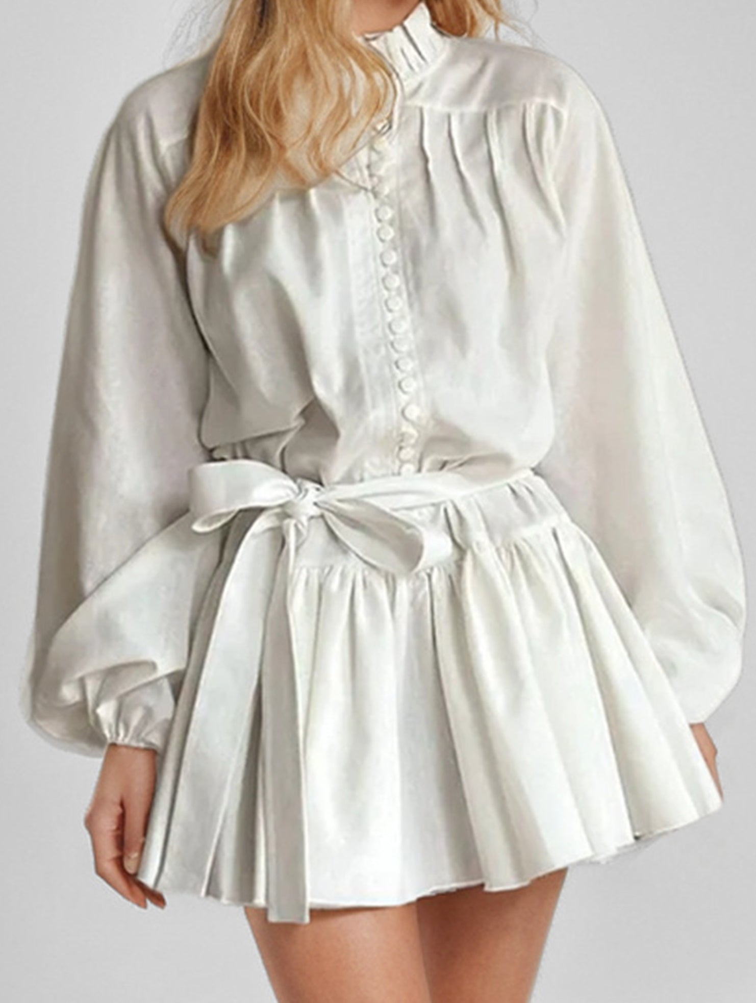 Anna-Berg | Fashionable Long-Sleeved Tie-Print Dress