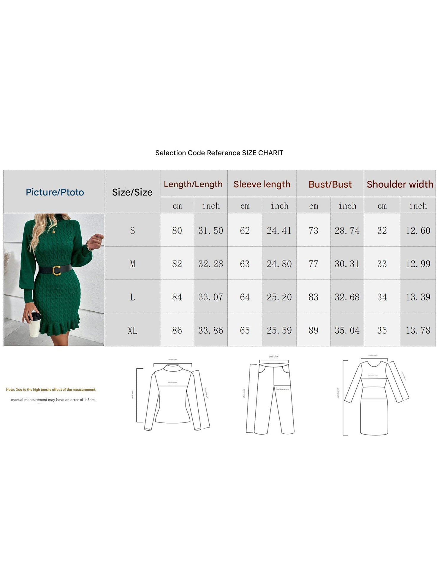 Anna-Berg | Fashionable Cable Knit Waist-Cinching Sweater Dress