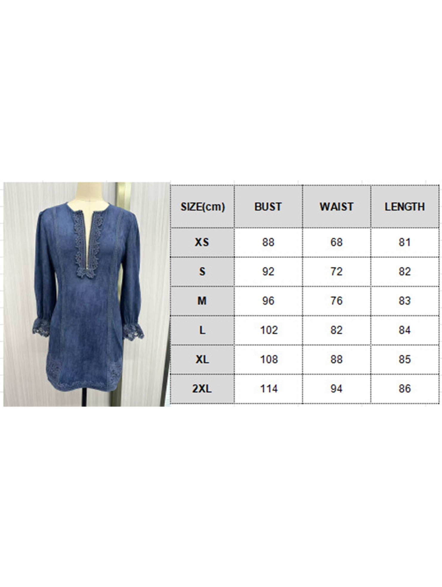 Anna-Berg | Long-Sleeved Zippered Lace Dress