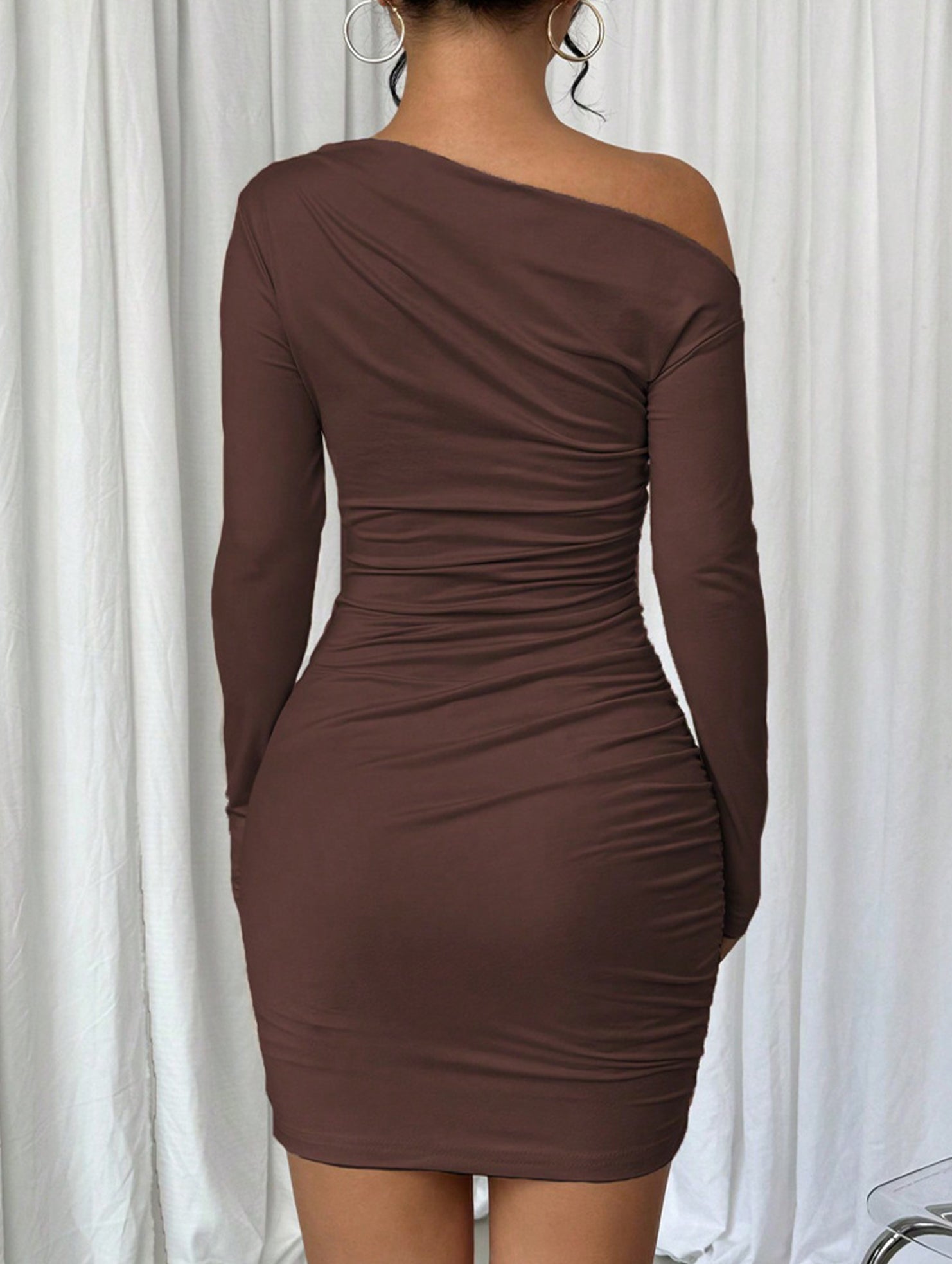 Anna-Berg | One Shoulder Long Sleeve Bodycon Dress