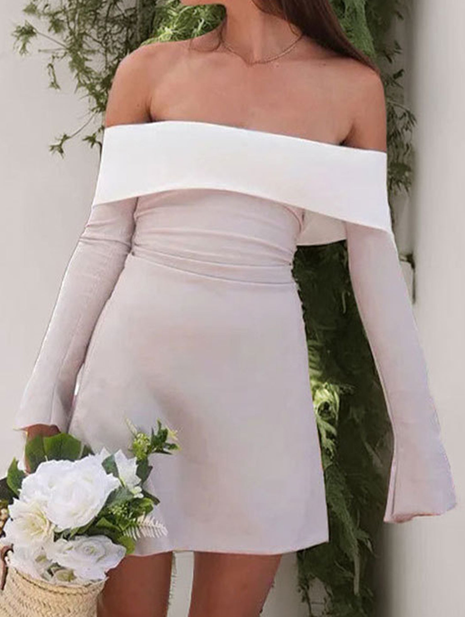 Anna-Berg | Shoulder Slim-Fit Waist Dress