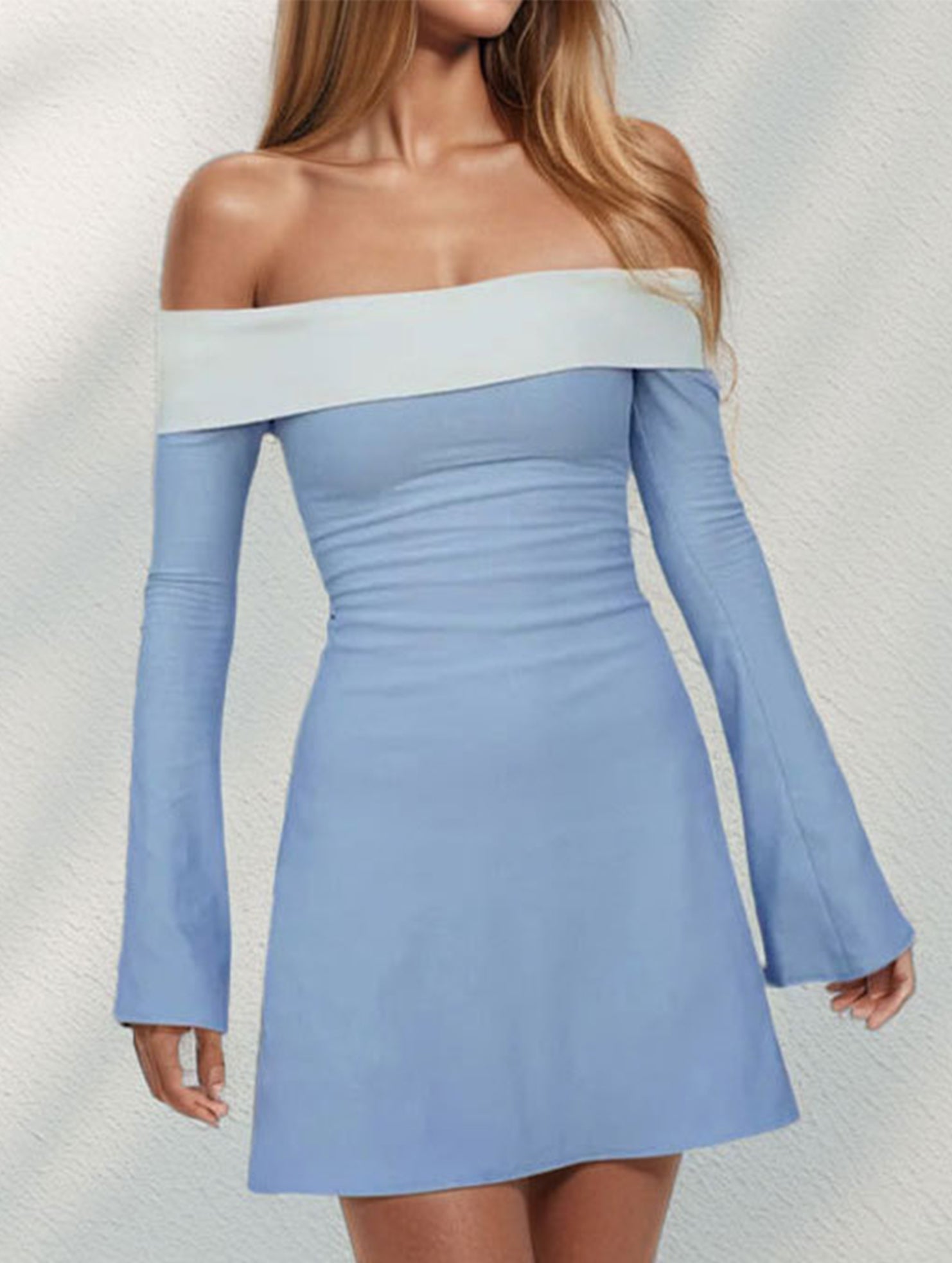 Anna-Berg | Shoulder Slim-Fit Waist Dress