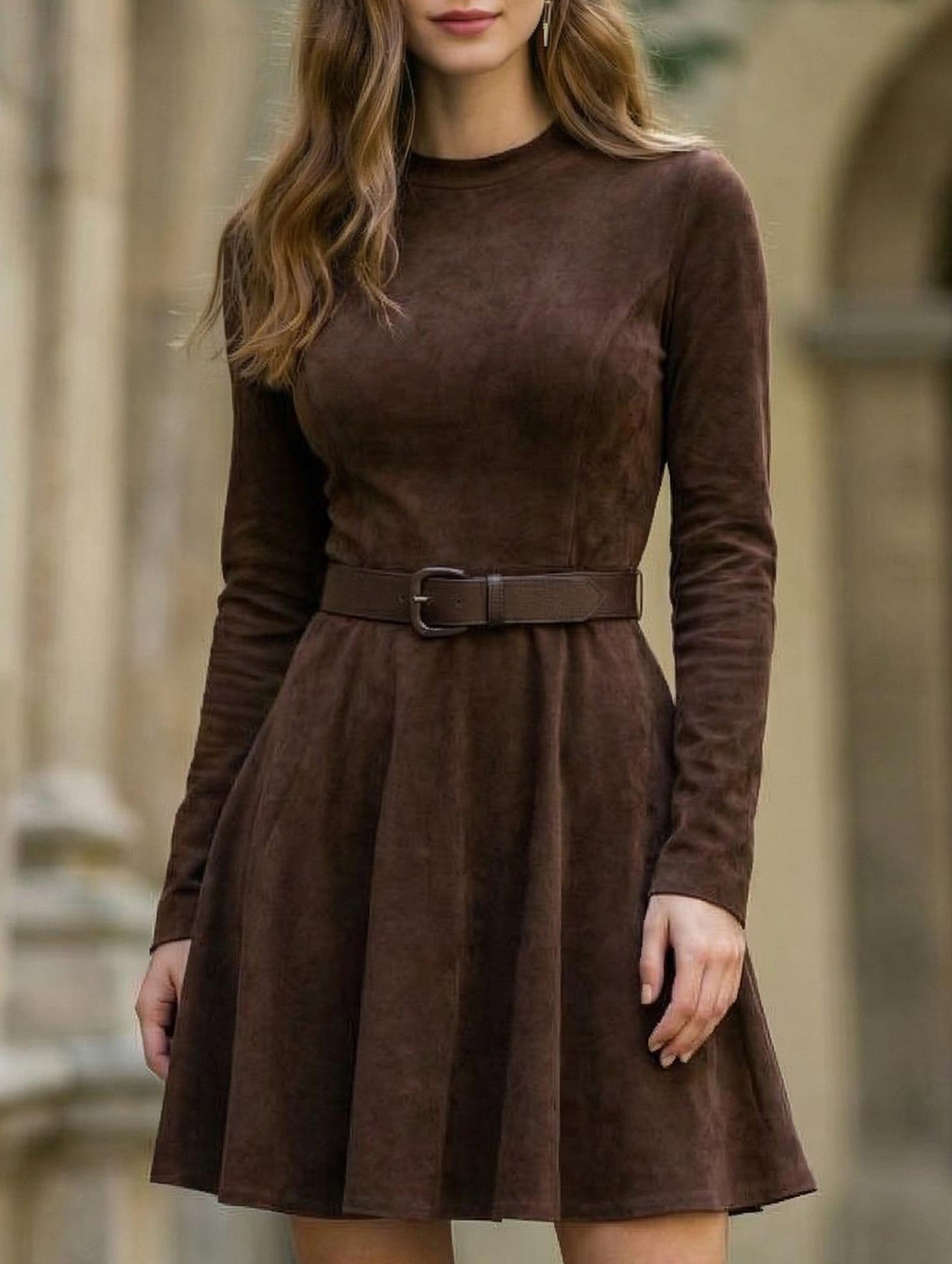 Anna-Berg | Elegant Slim Fit Long Sleeve Dress