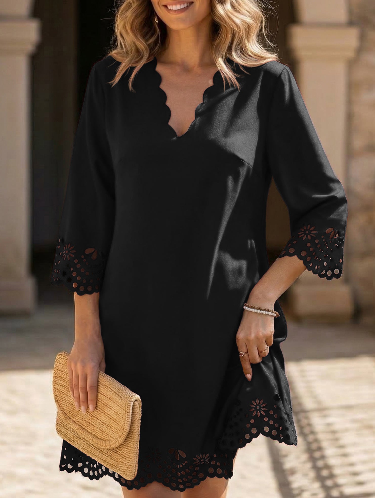 Anna-Berg | Burnout Floral A-Line Dress