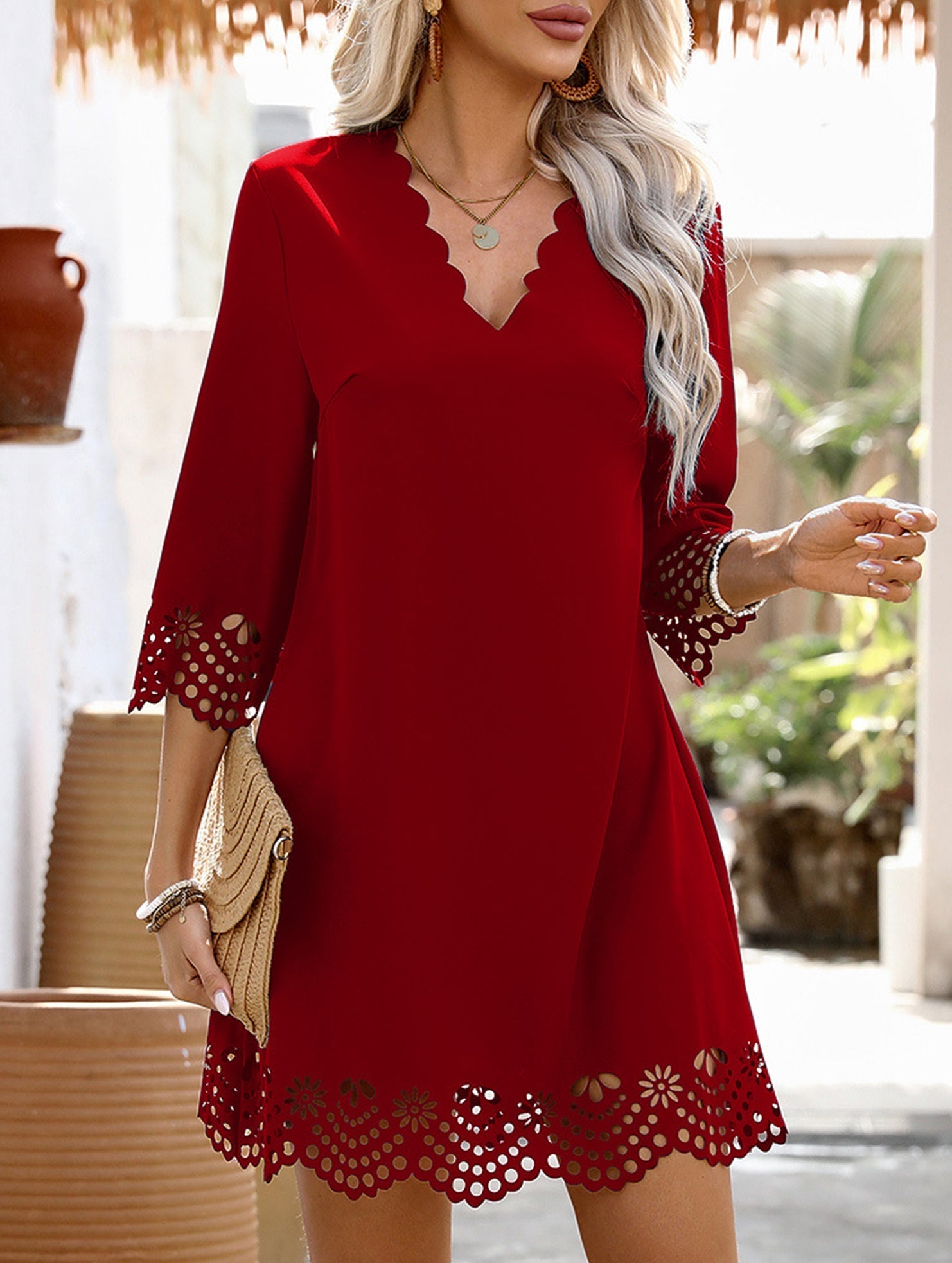 Anna-Berg | Burnout Floral A-Line Dress
