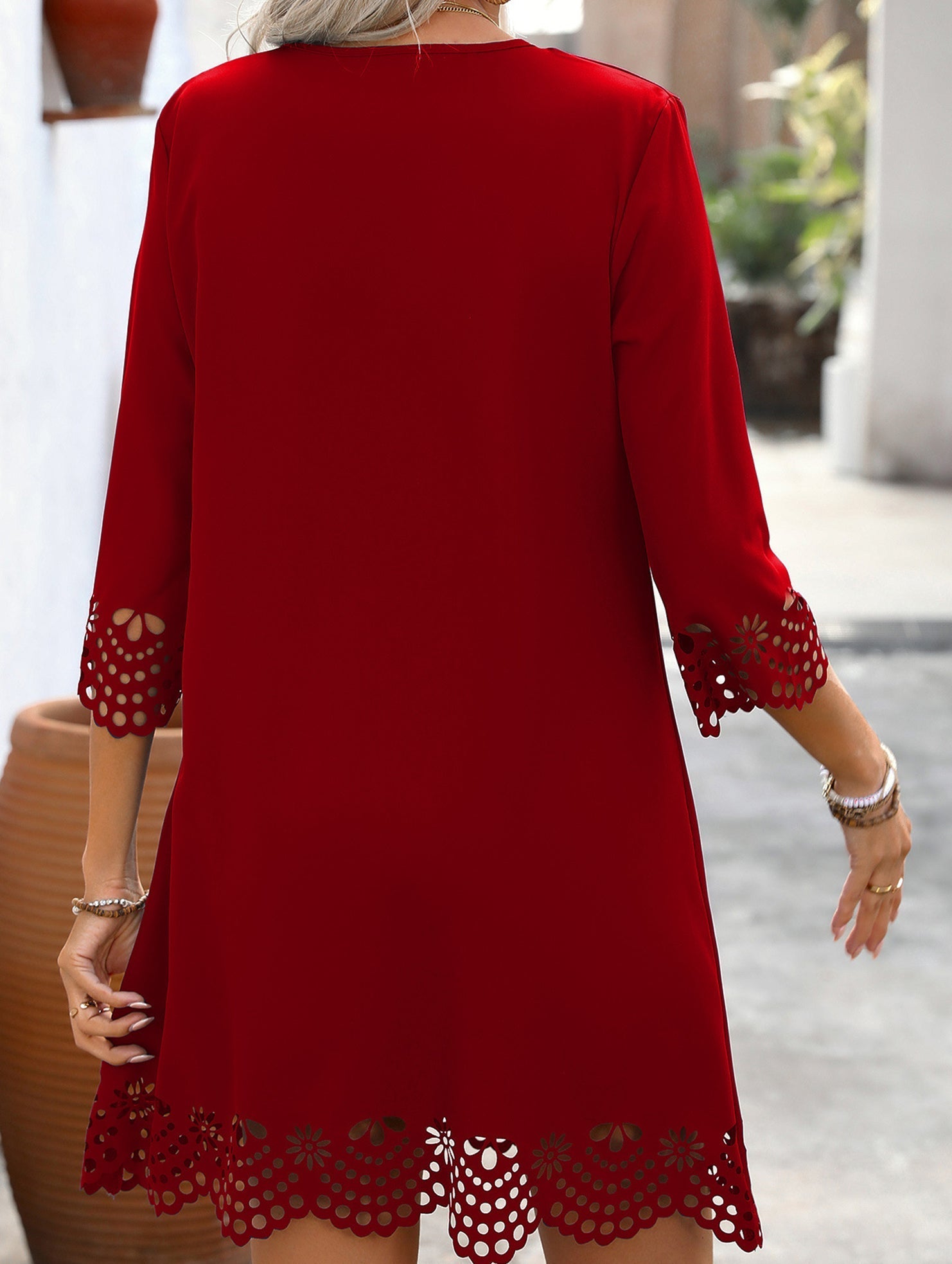 Anna-Berg | Burnout Floral A-Line Dress