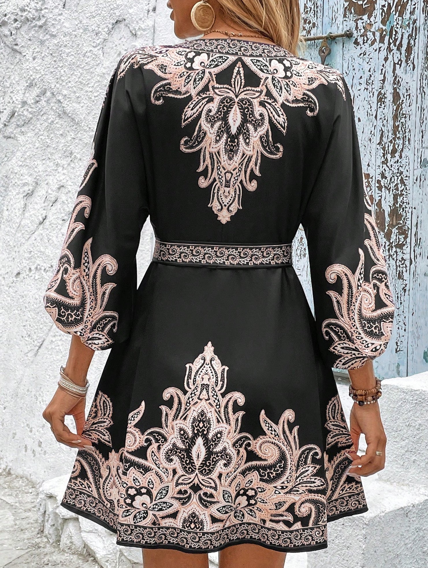 Anna-Berg | Tie Waist Print Dress