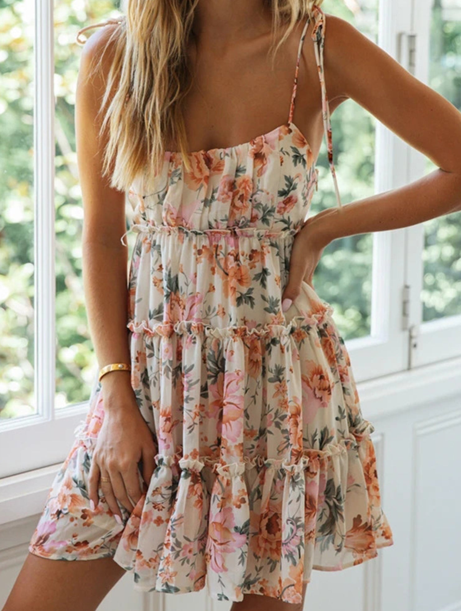 Anna-Berg | Resort Style Sexy Print High-End Dress