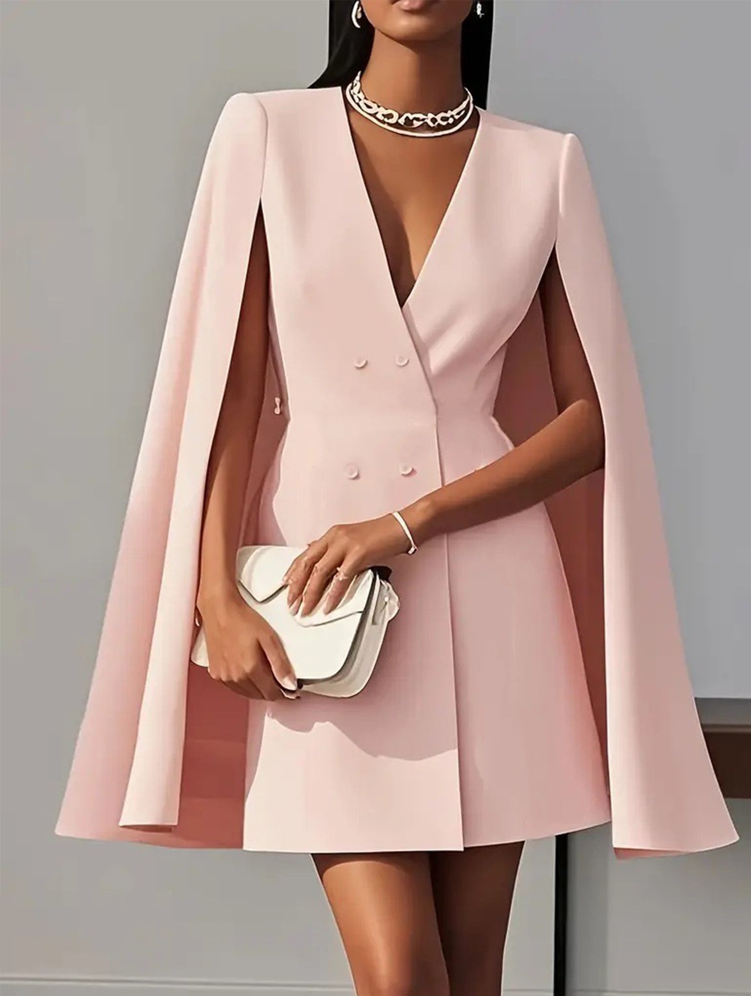 Anna-Berg | Double Breasted Cape Blazer Dress