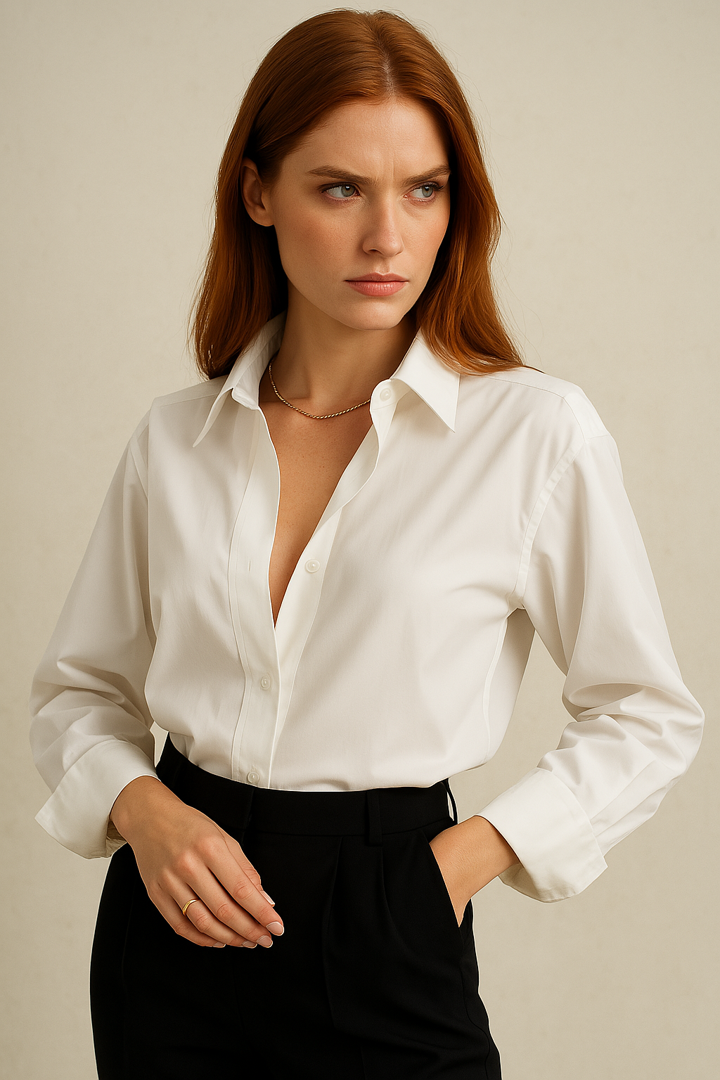 Anna-Berg | Tailored Button-Up Organic Cotton Blouse