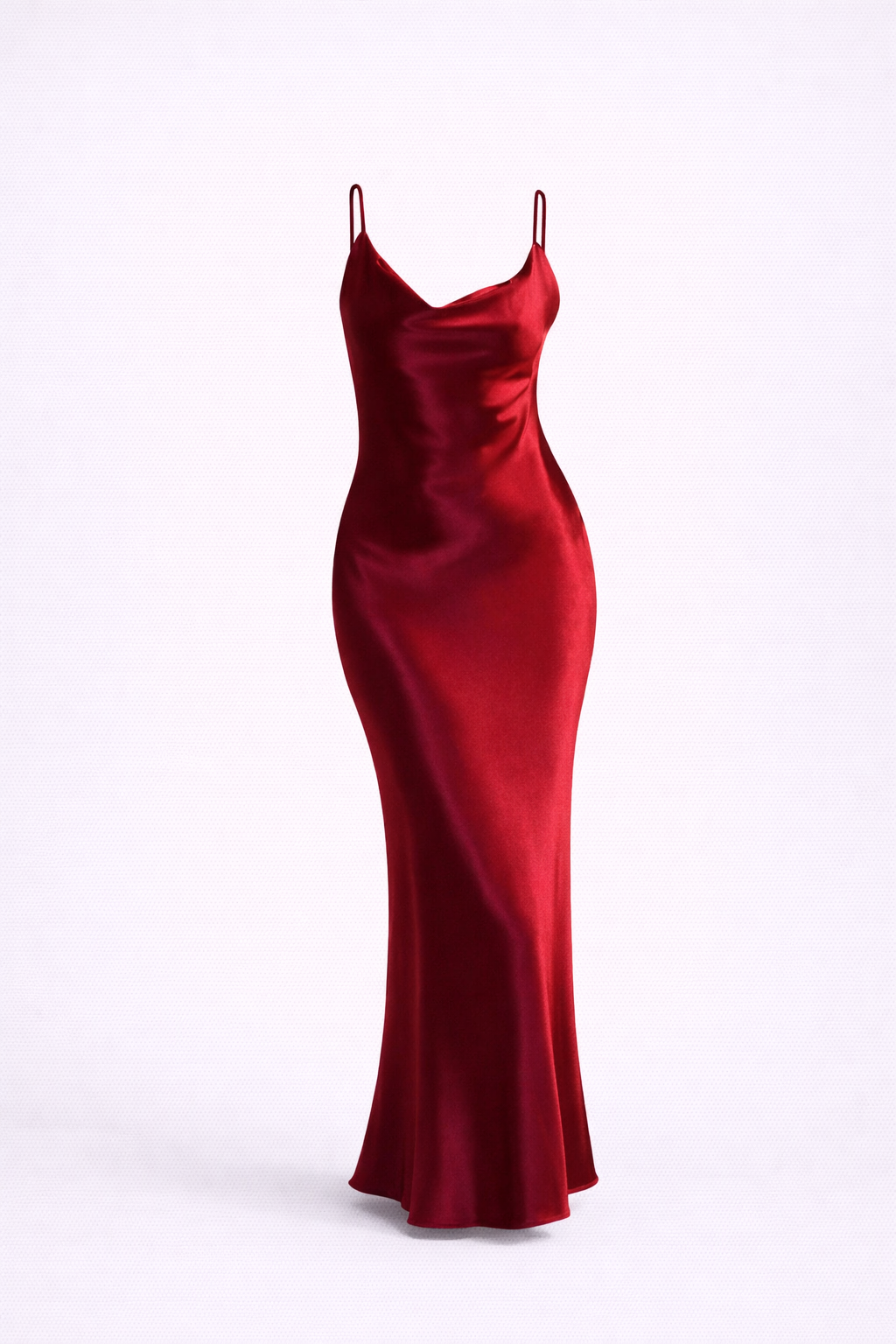 Anna-Berg | Gold Satin Cowl Neck Spaghetti Dress