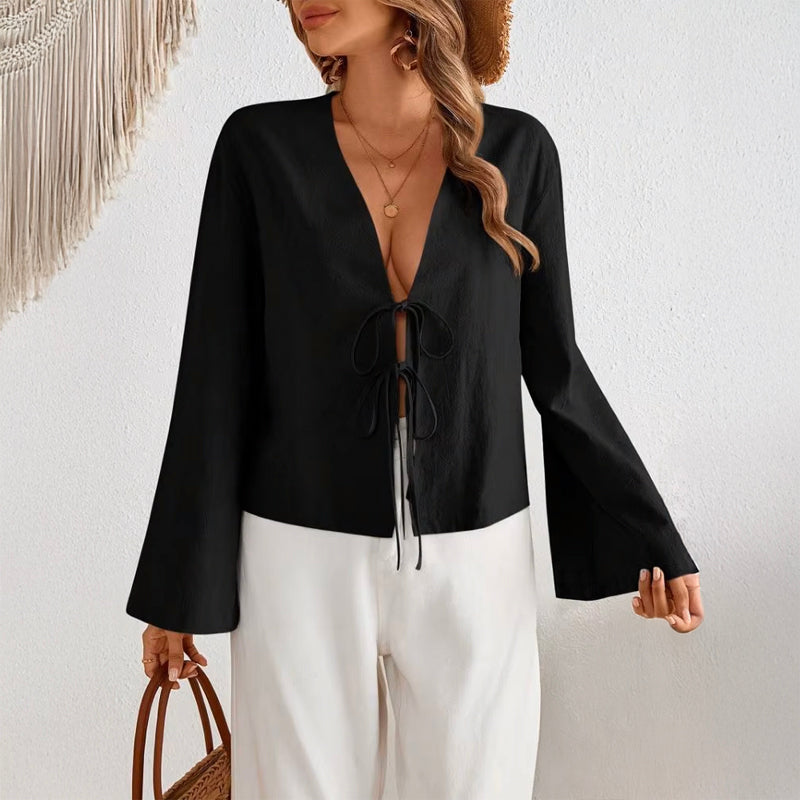 Anna-Berg | Lace-Up Blouse