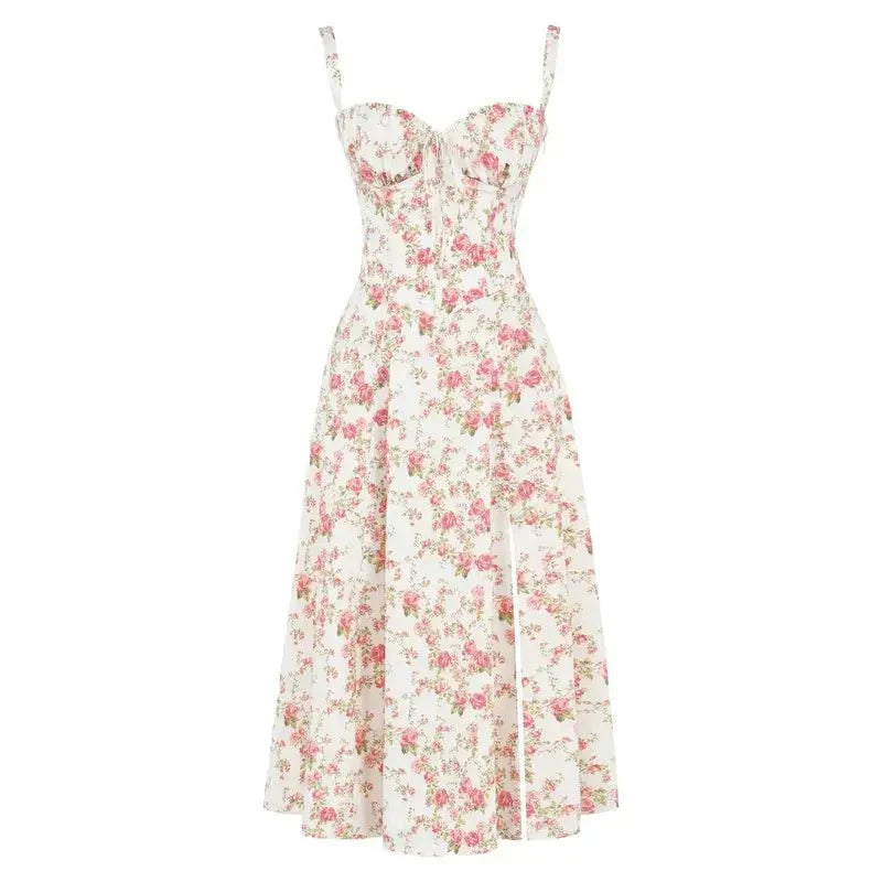 Anna-Berg | Midi Dress - Tailored Waist, Flowing Skirt