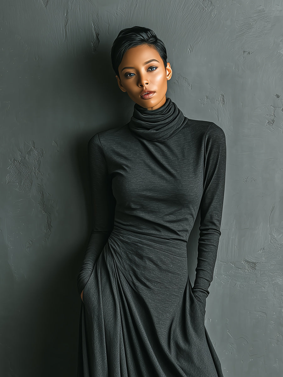 Anna-Berg | Cotton Turtleneck Evening Dress