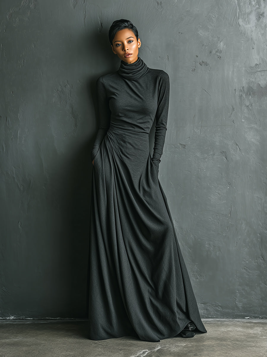 Anna-Berg | Cotton Turtleneck Evening Dress