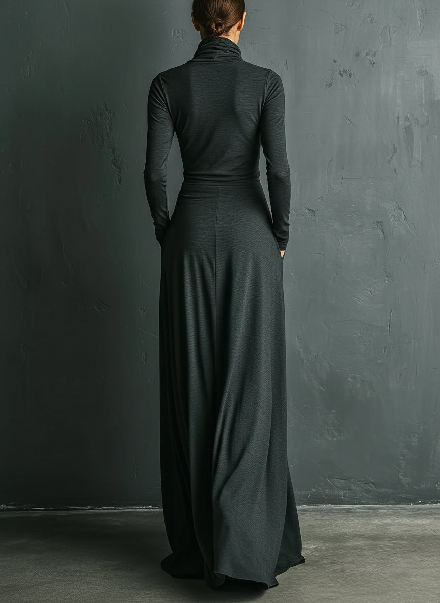 Anna-Berg | Cotton Turtleneck Evening Dress