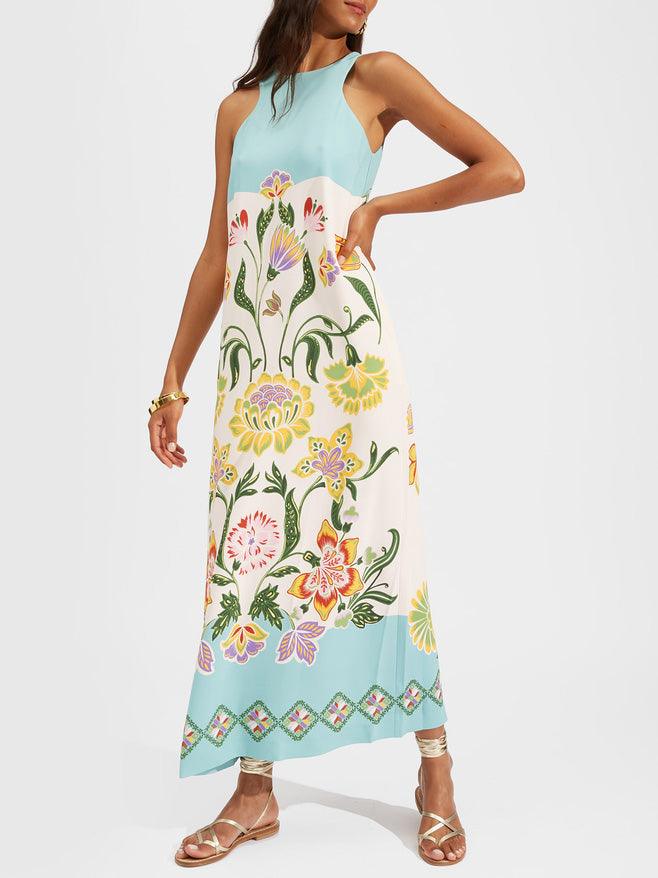 Anna-Berg | Luxe Floral Print Sleeveless Midi Dress