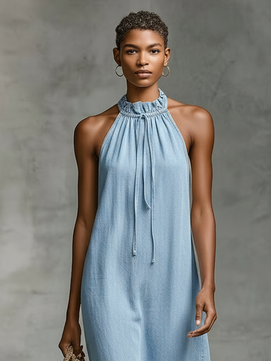 Anna-Berg | Denim Sleeveless Dress