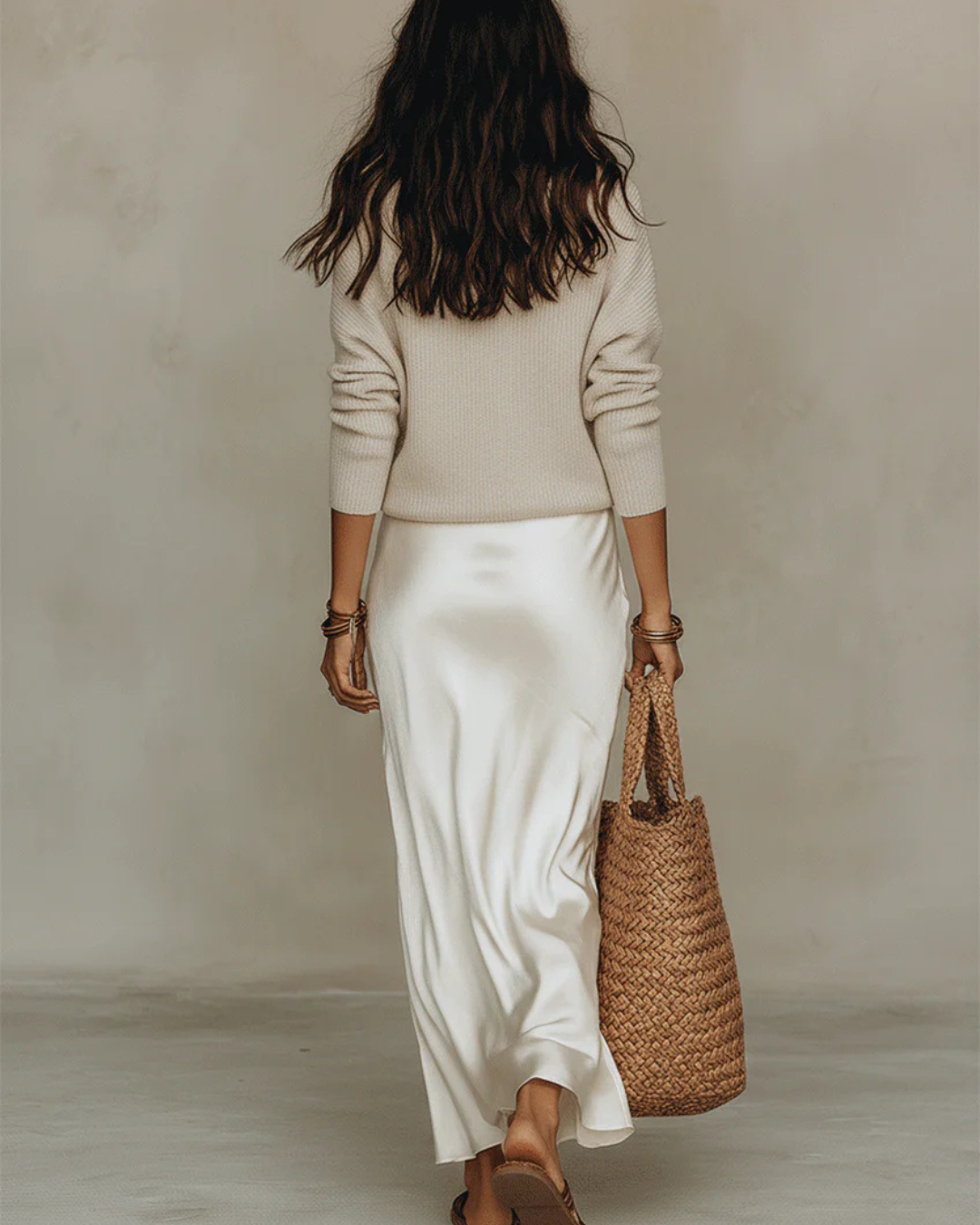 Anna-Berg | Statement Satin Midi Dress With Included Sweater