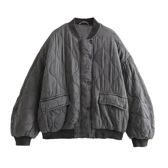 Anna-Berg | Women's Oversized Quilted Bomber Jacket