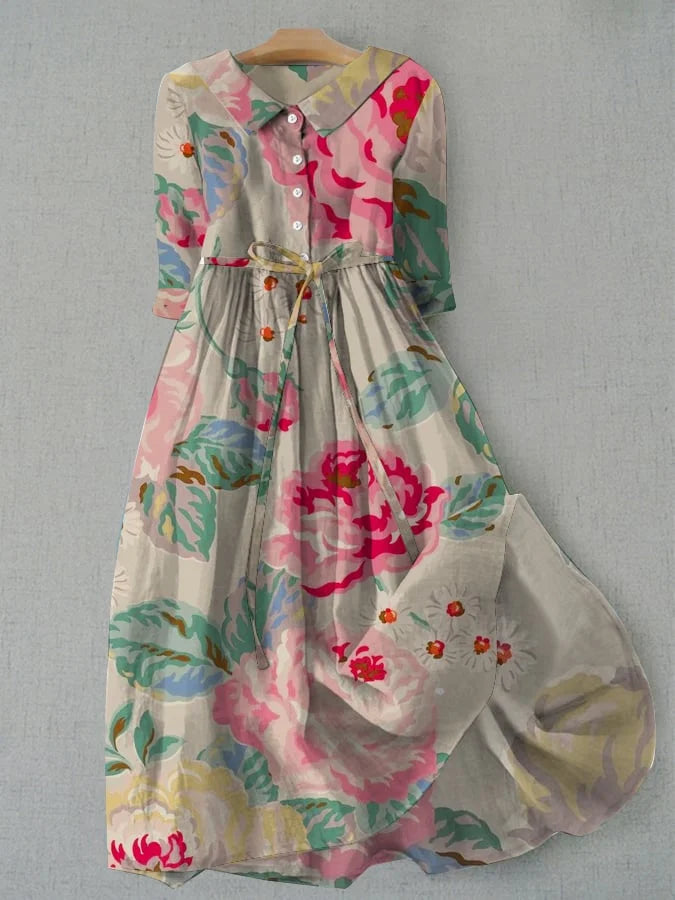 Anna-Berg | Elegant Pastel Floral Dress with a Flattering Silhouette