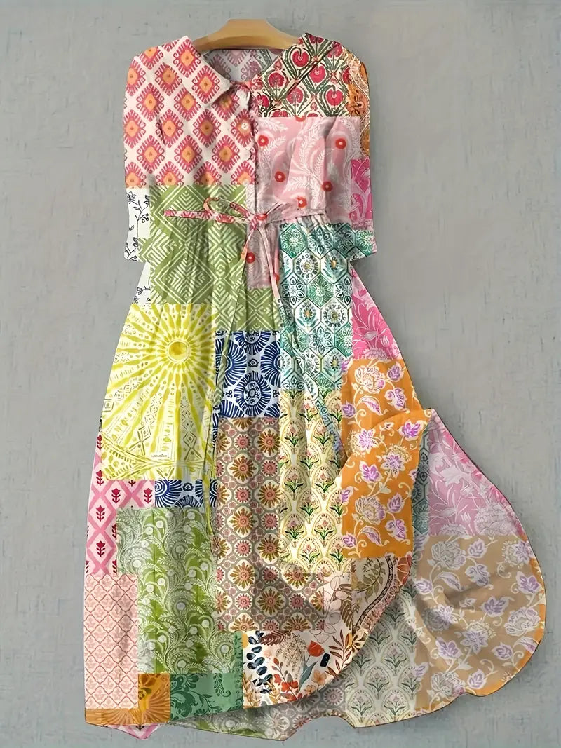 Anna-Berg | Chic Artistic Patchwork Dress Made to Turn Heads