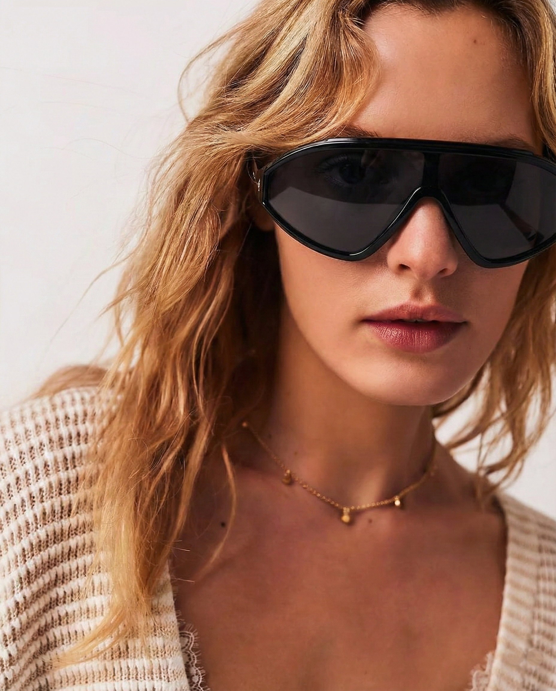 Anna-Berg | Black Angled Acetate Sunglasses