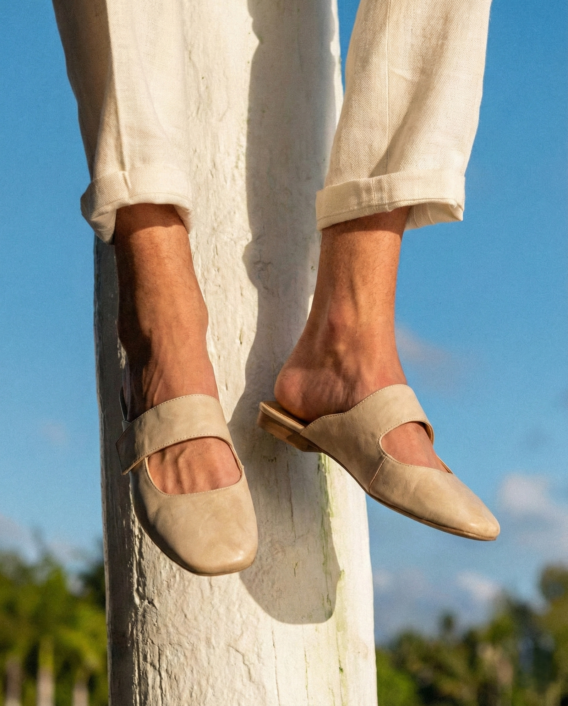 Anna-Berg | Black Square Toe Chunky Heel Leather Mules