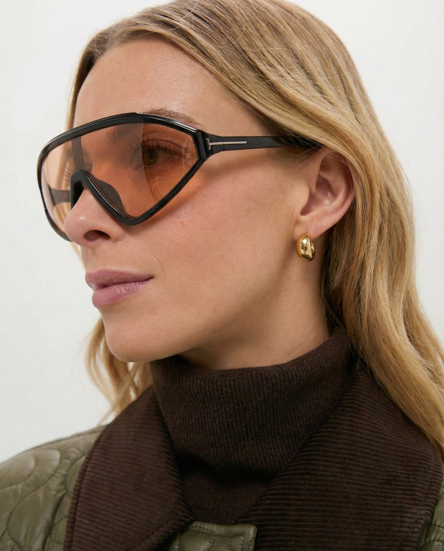 Anna-Berg | Black Angled Acetate Sunglasses
