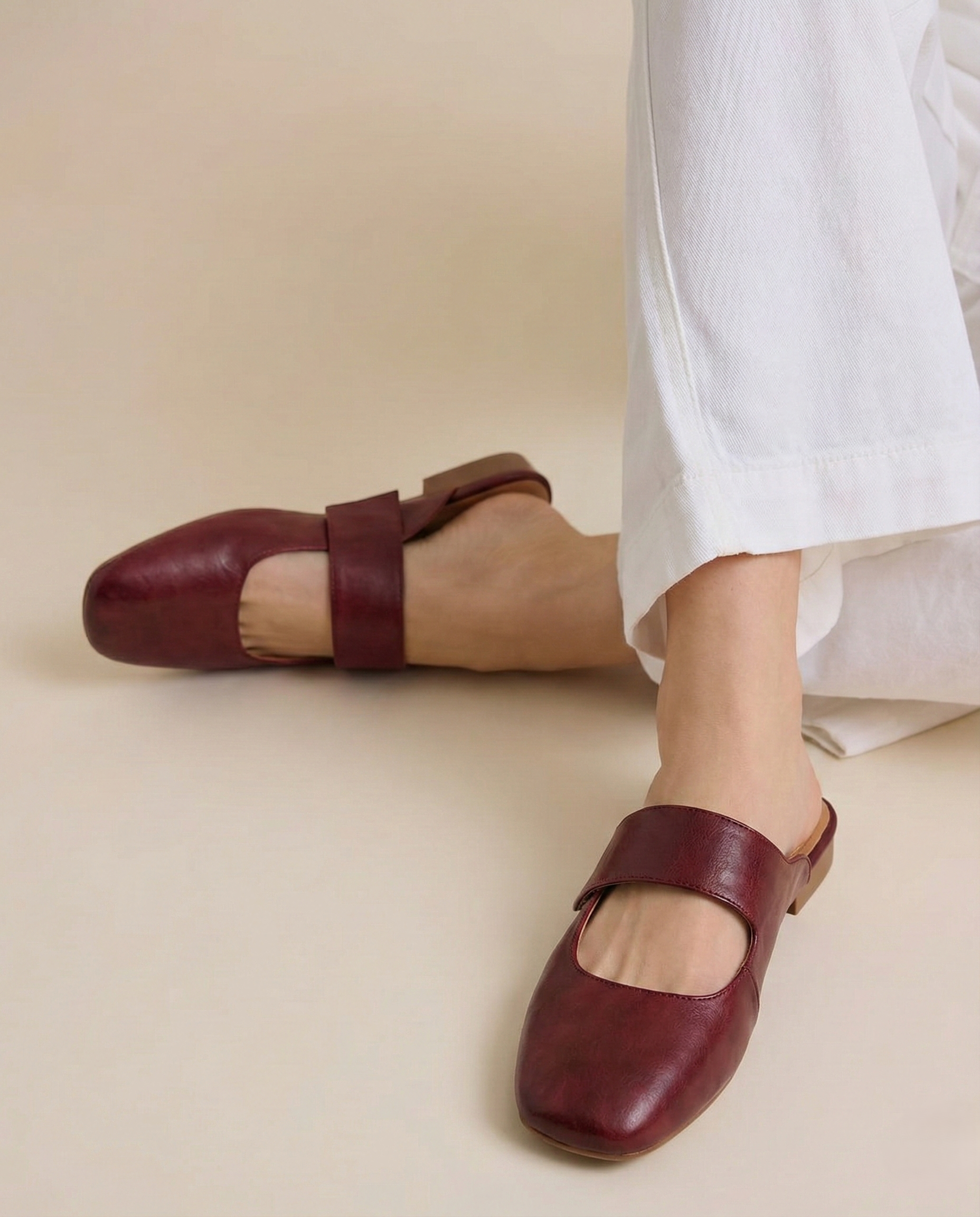 Anna-Berg | Black Square Toe Chunky Heel Leather Mules