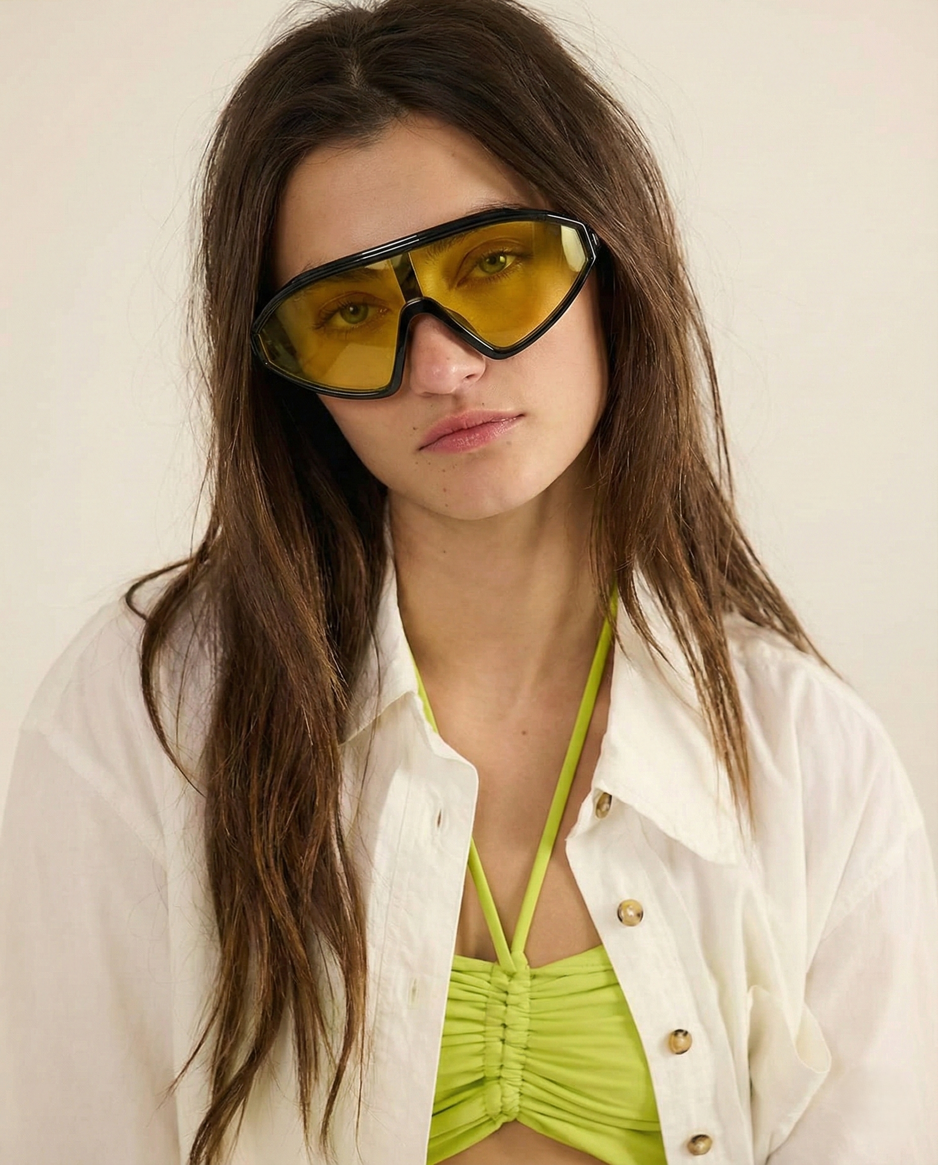 Anna-Berg | Black Angled Acetate Sunglasses
