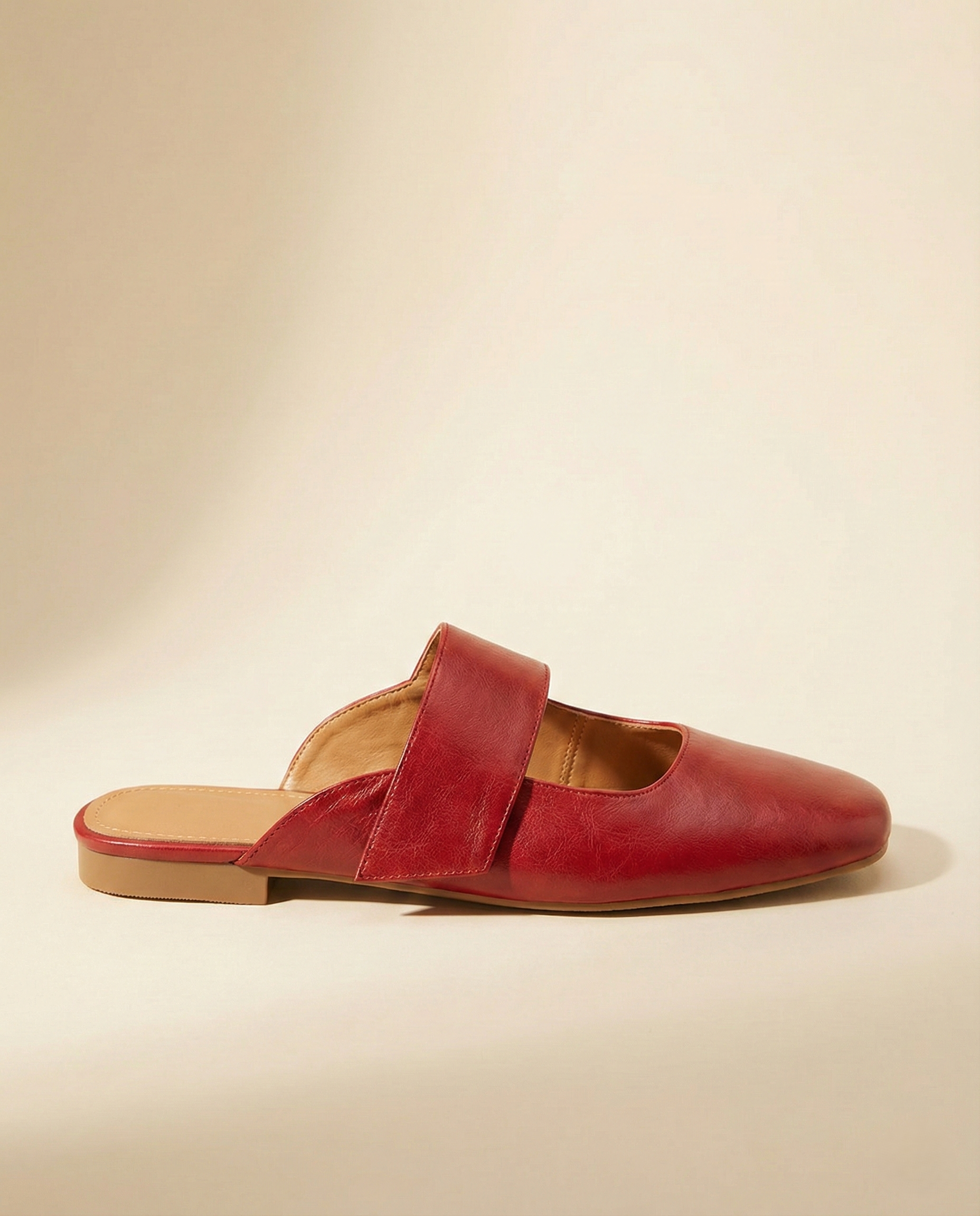 Anna-Berg | Black Square Toe Chunky Heel Leather Mules