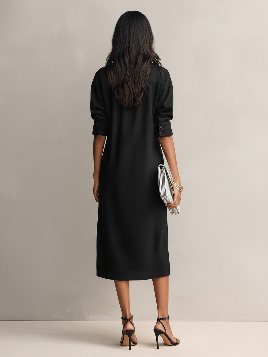 Anna-Berg | Black Linen Evening Dress