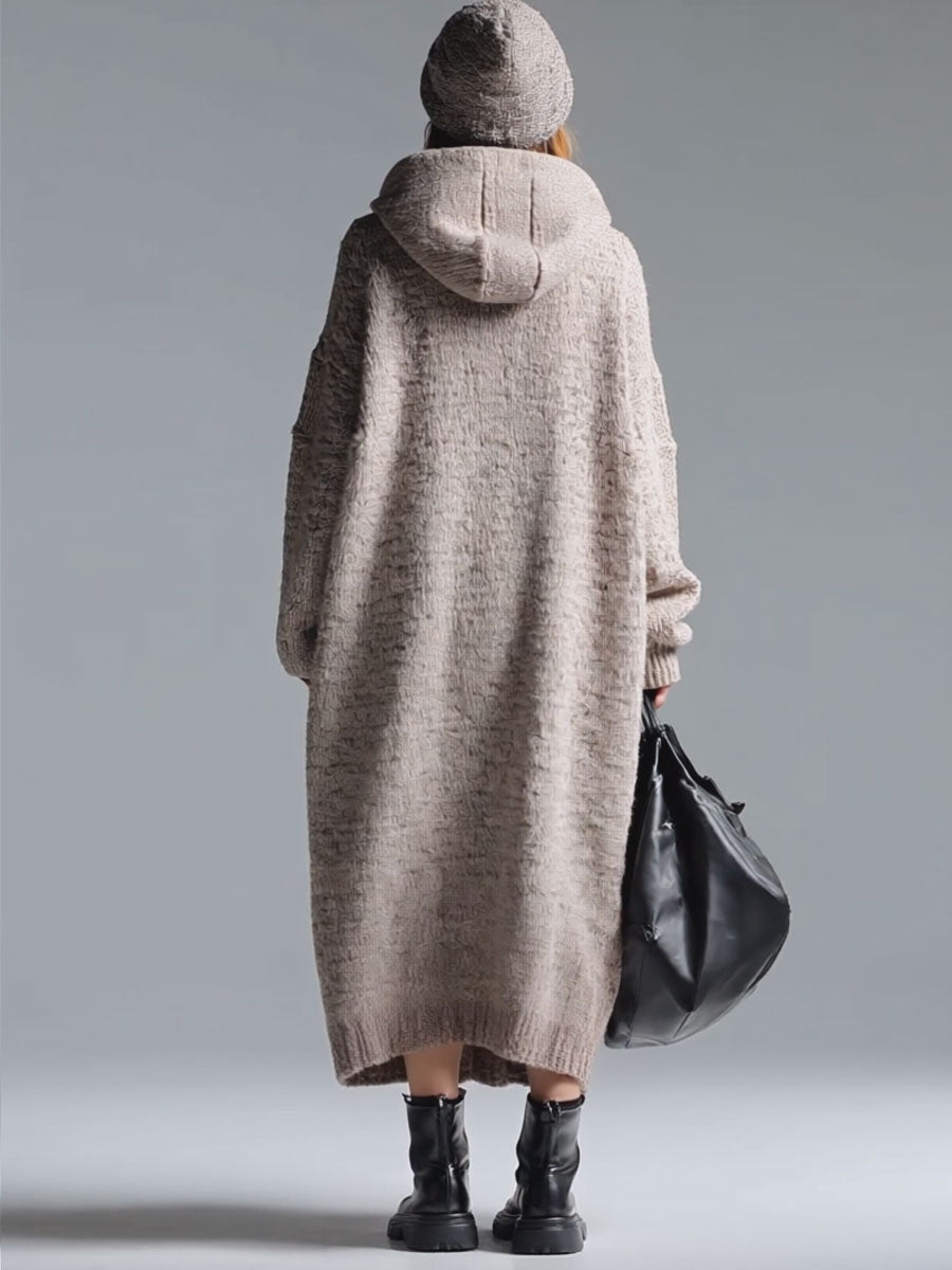 Anna-Berg | Grey Knit Floral Dress