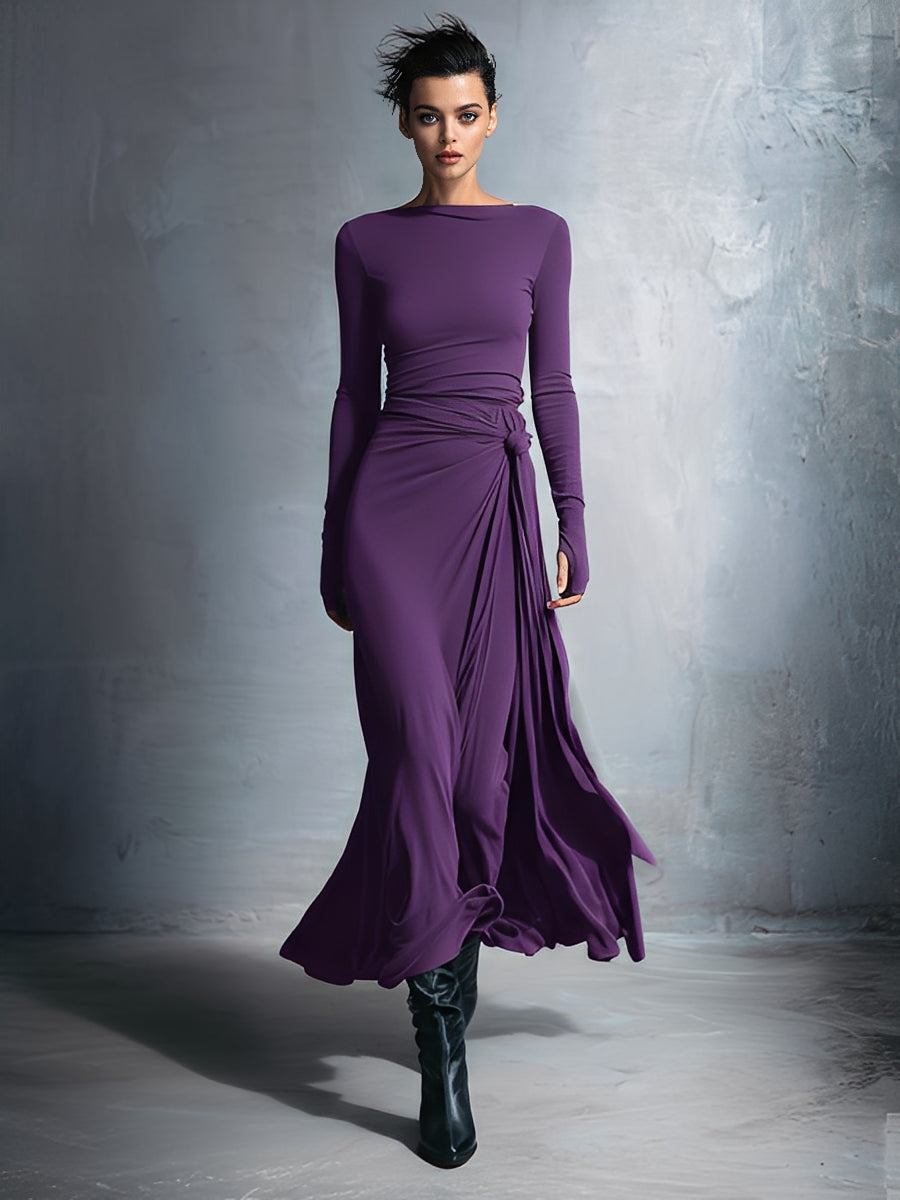 Anna-Berg | Grey Knit Wrap Dress