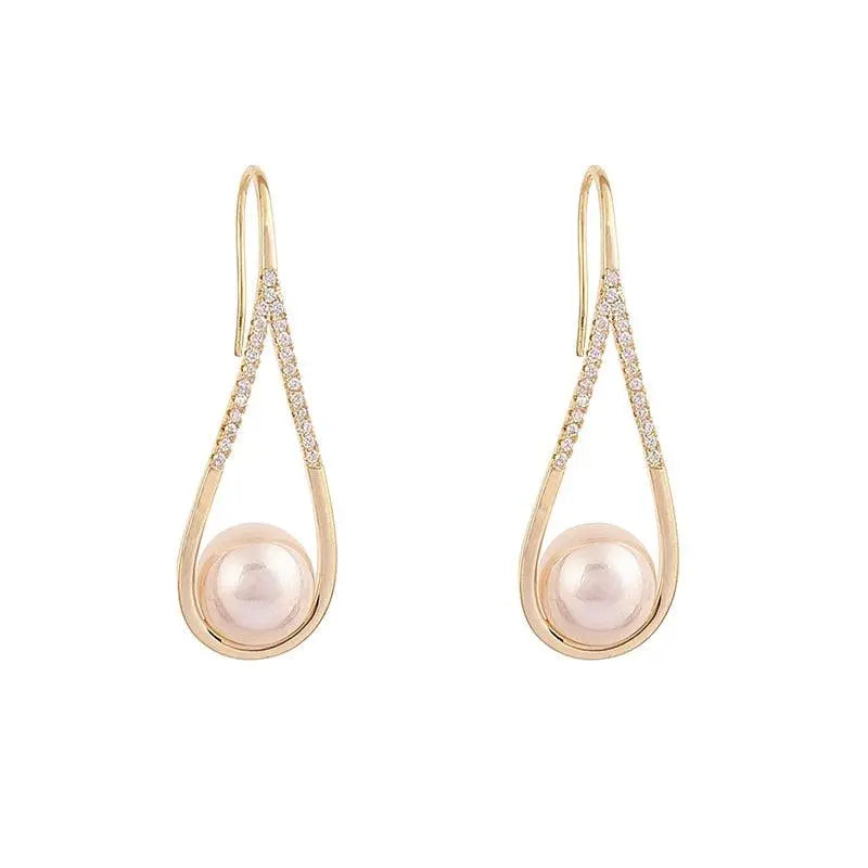 Rose Gold Earrings with Pearls